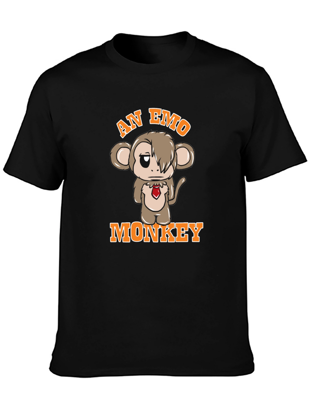 Emo Monkey Graphic Tee - Unisex Black T-Shirt