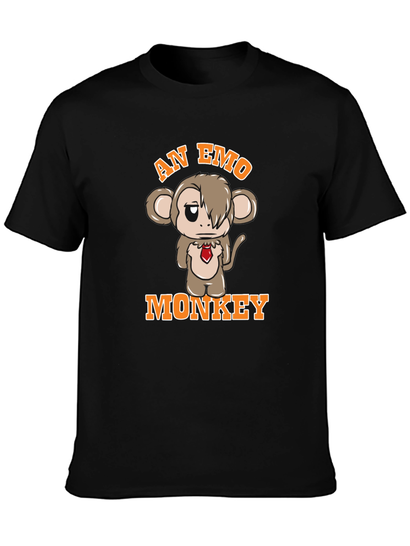 Emo Monkey Graphic Tee - Unisex Black T-Shirt