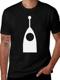 Abstract Antenna Graphic Tee - Modern Black T-Shirt