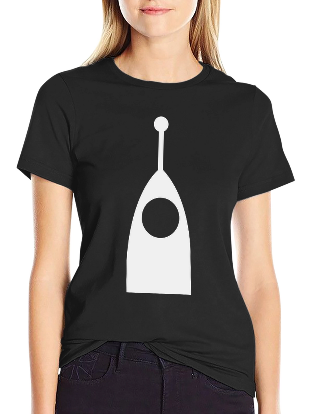 Abstract Antenna Graphic Tee - Modern Black T-Shirt