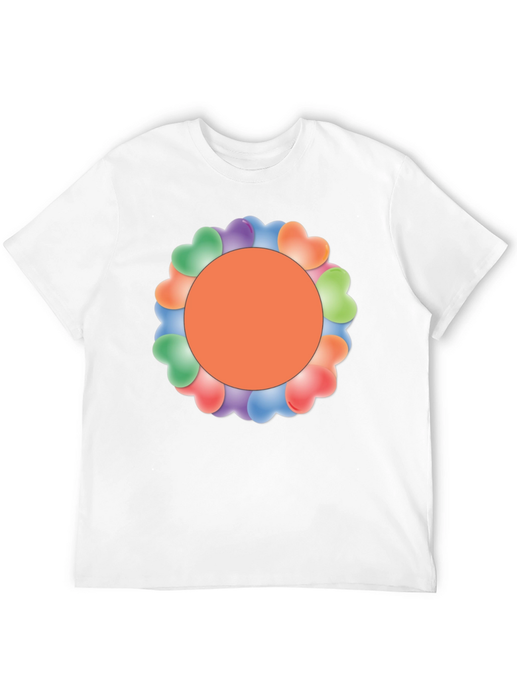 Heart Balloon Circle Graphic Tee - Trendy Style