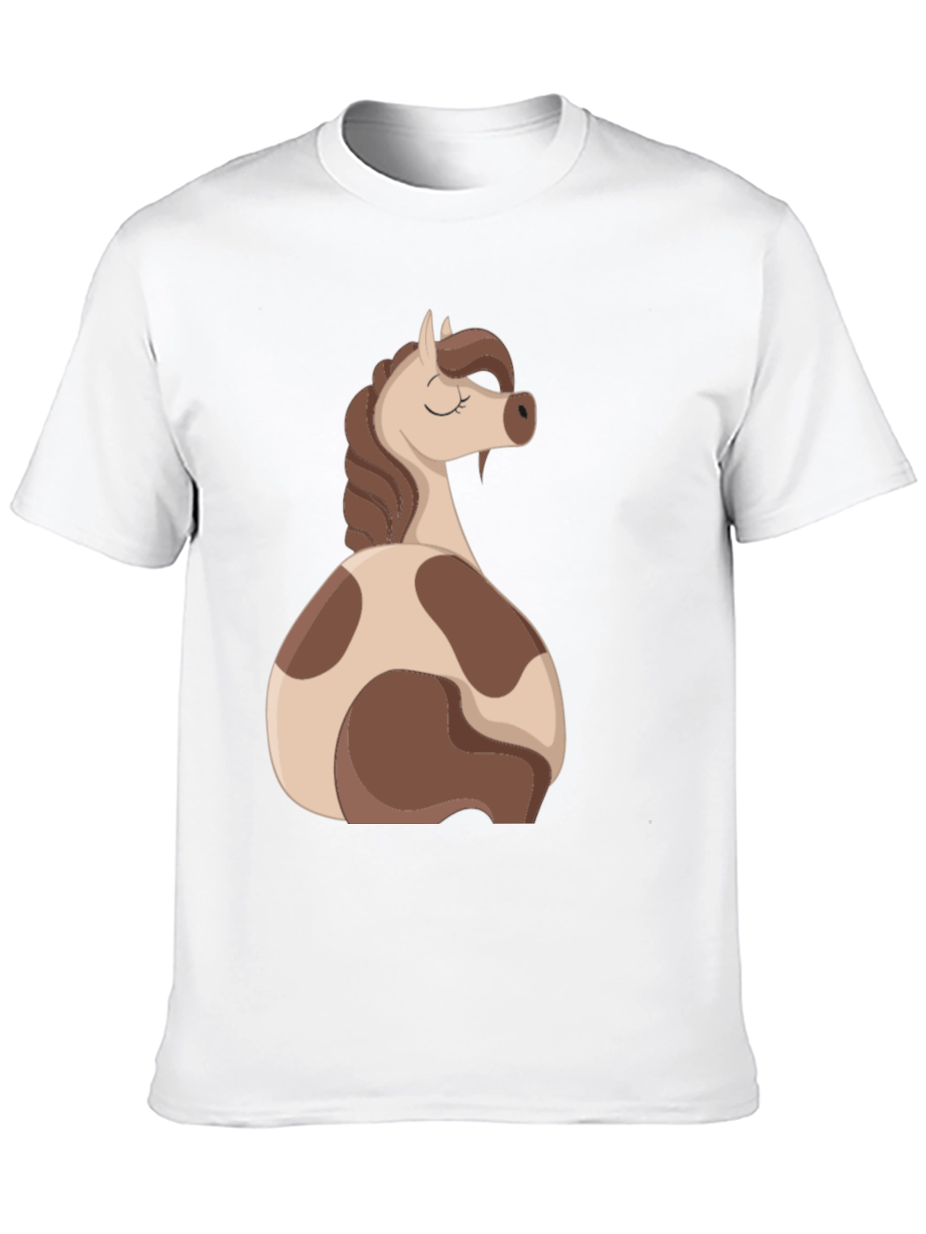 Horse Cartoon Graphic Black T-Shirt