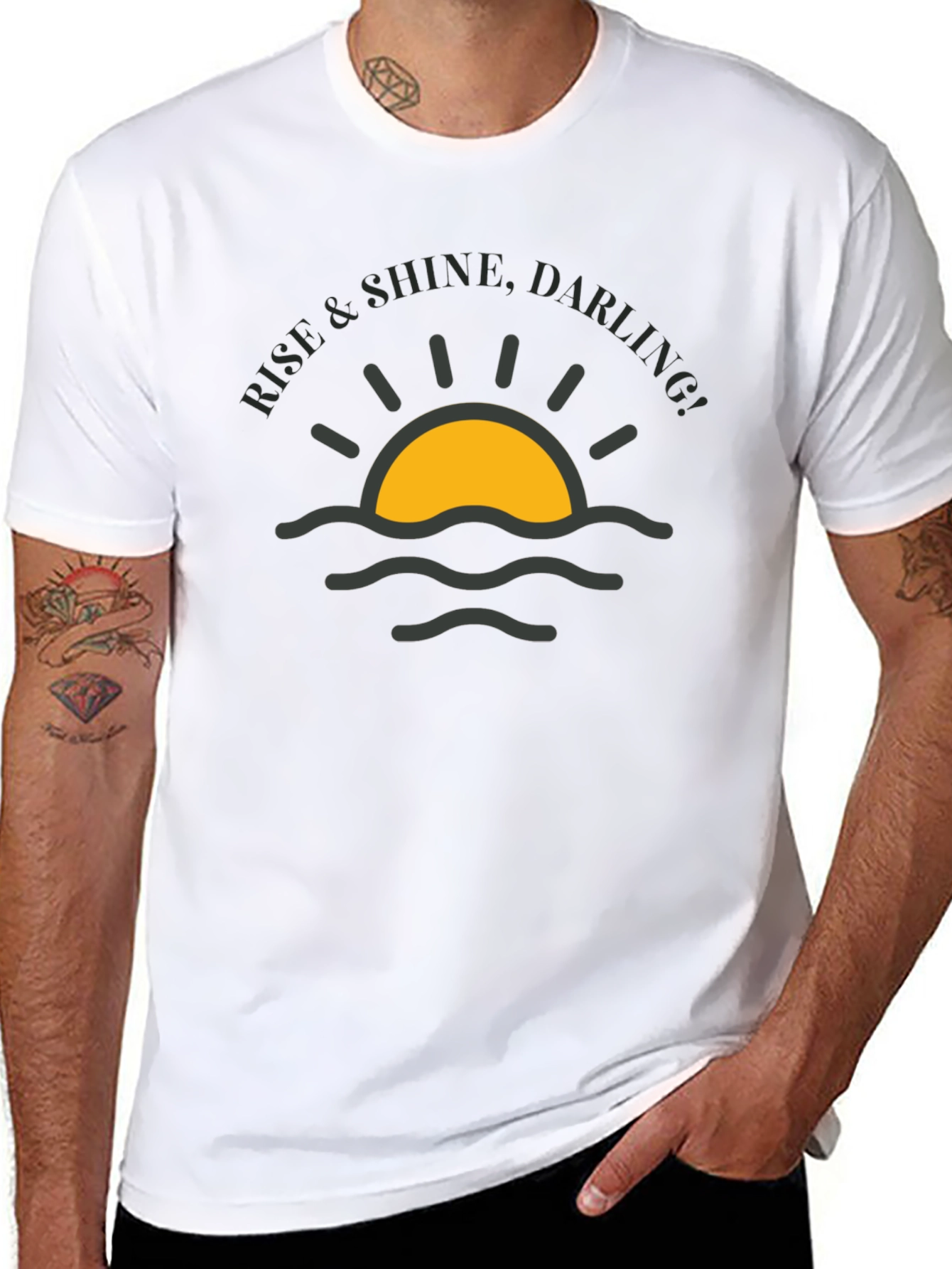 Rise & Shine Darling T-Shirt - Black Graphic Tee