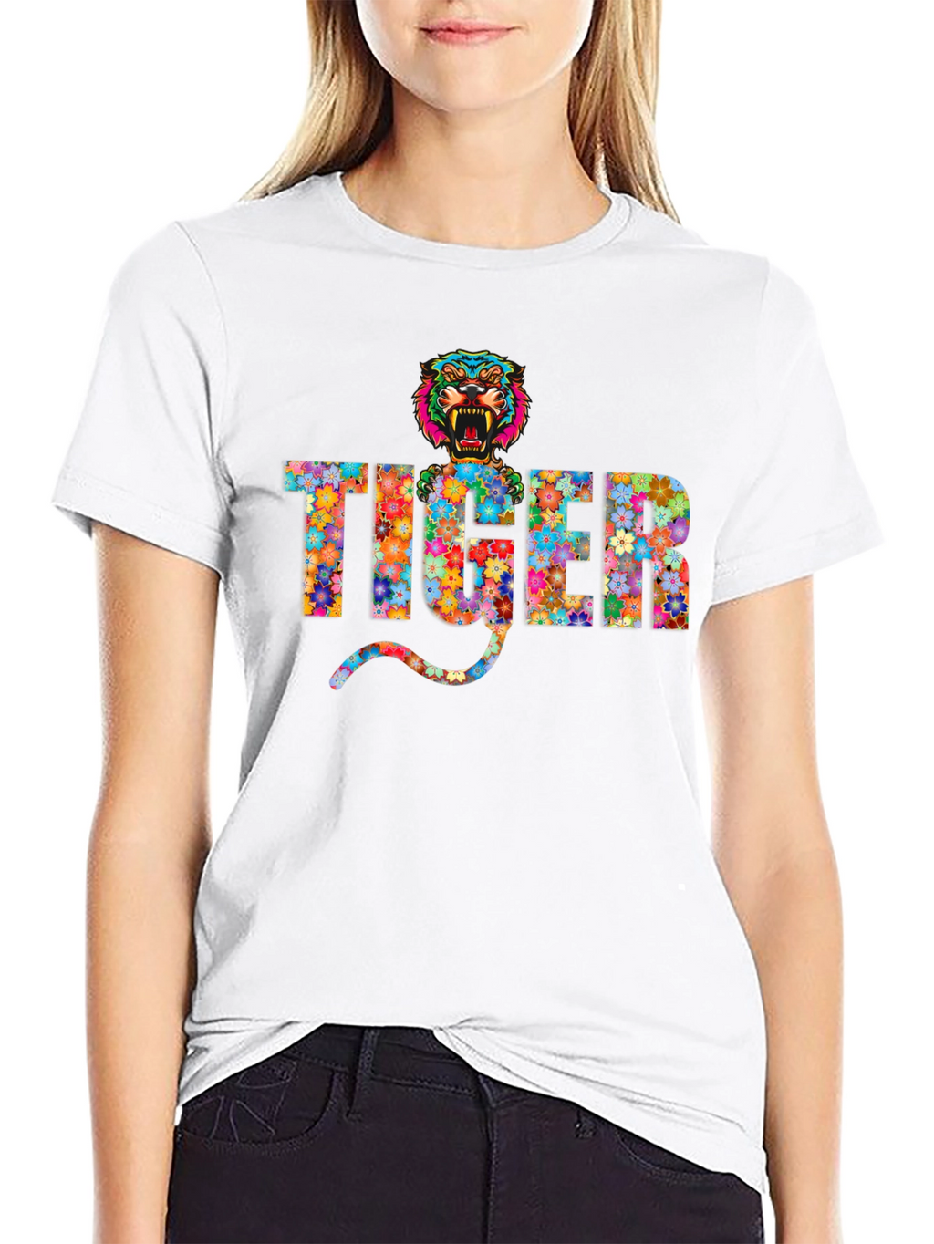 Floral Tiger Graphic T-Shirt