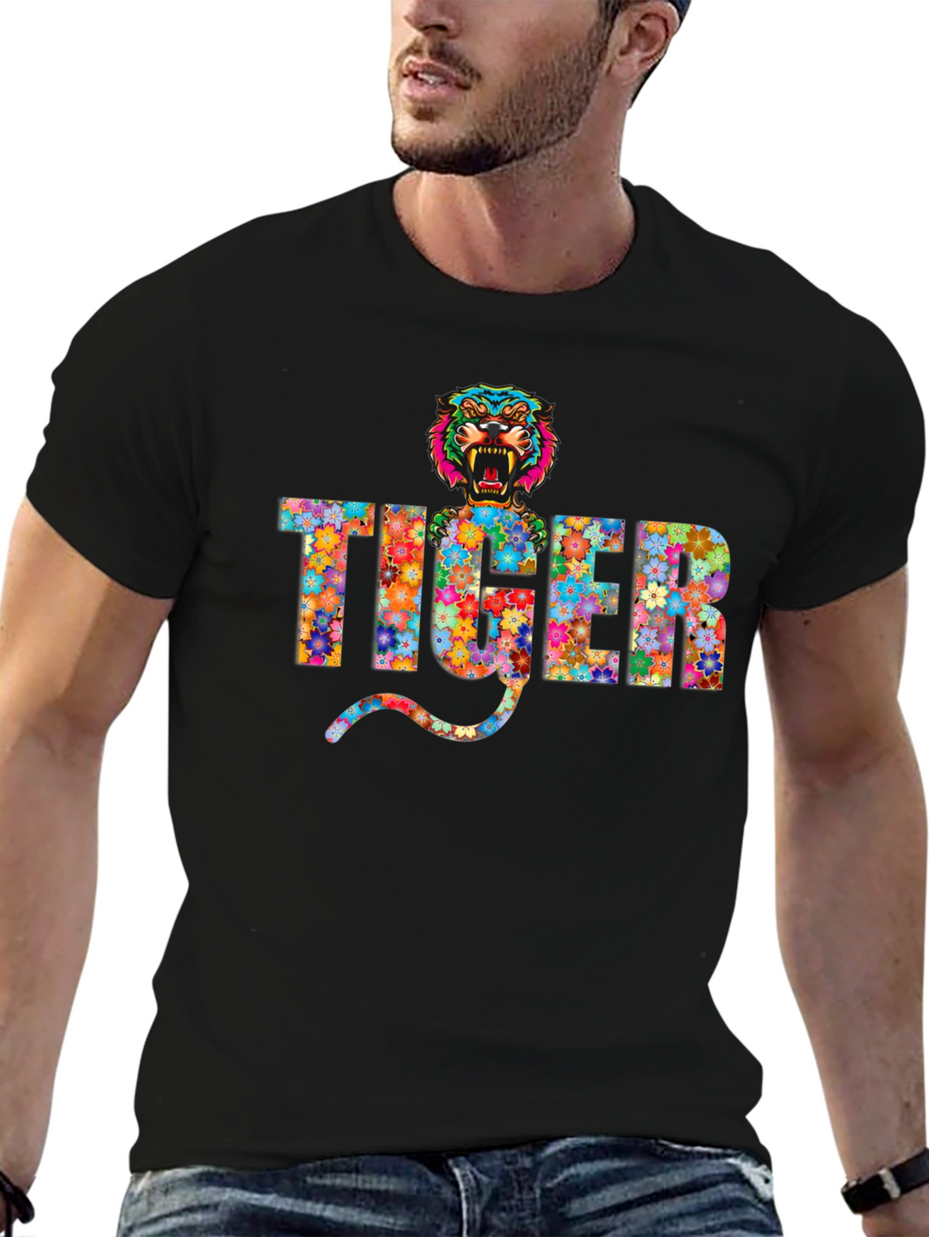 Floral Tiger Graphic T-Shirt