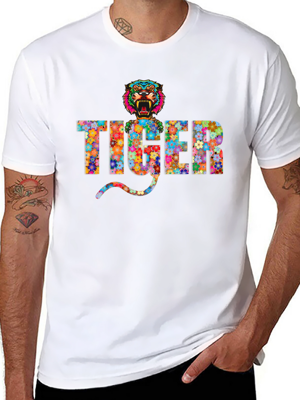 Floral Tiger Graphic T-Shirt