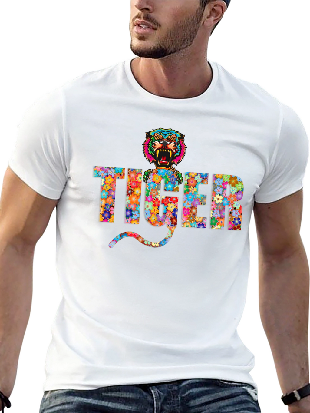 Floral Tiger Graphic T-Shirt