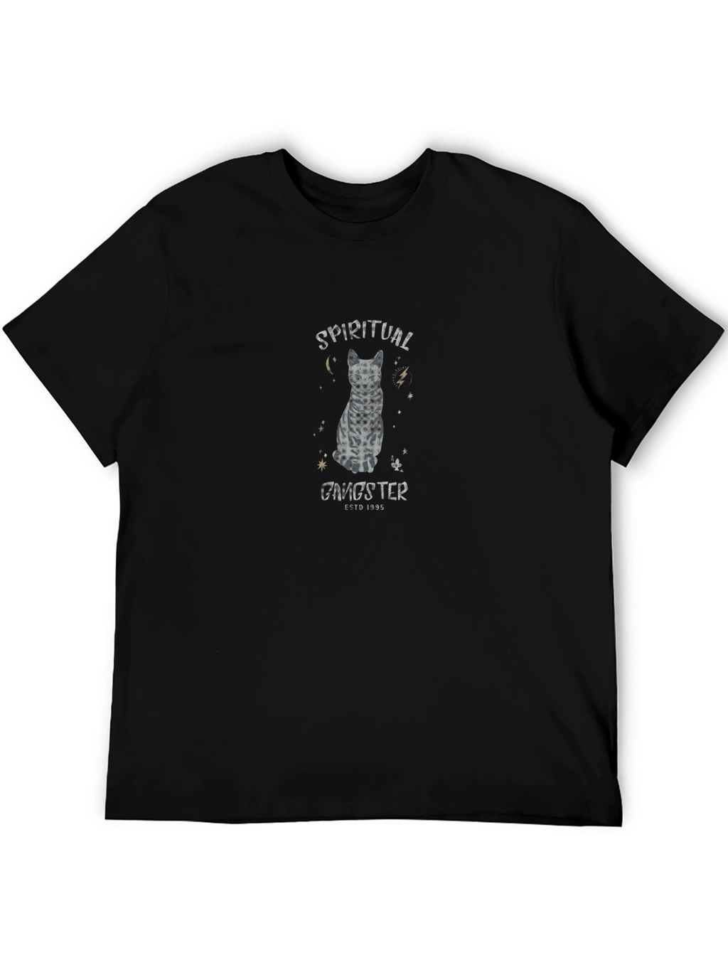 Spiritual Gangster Cat Graphic Tee - Black