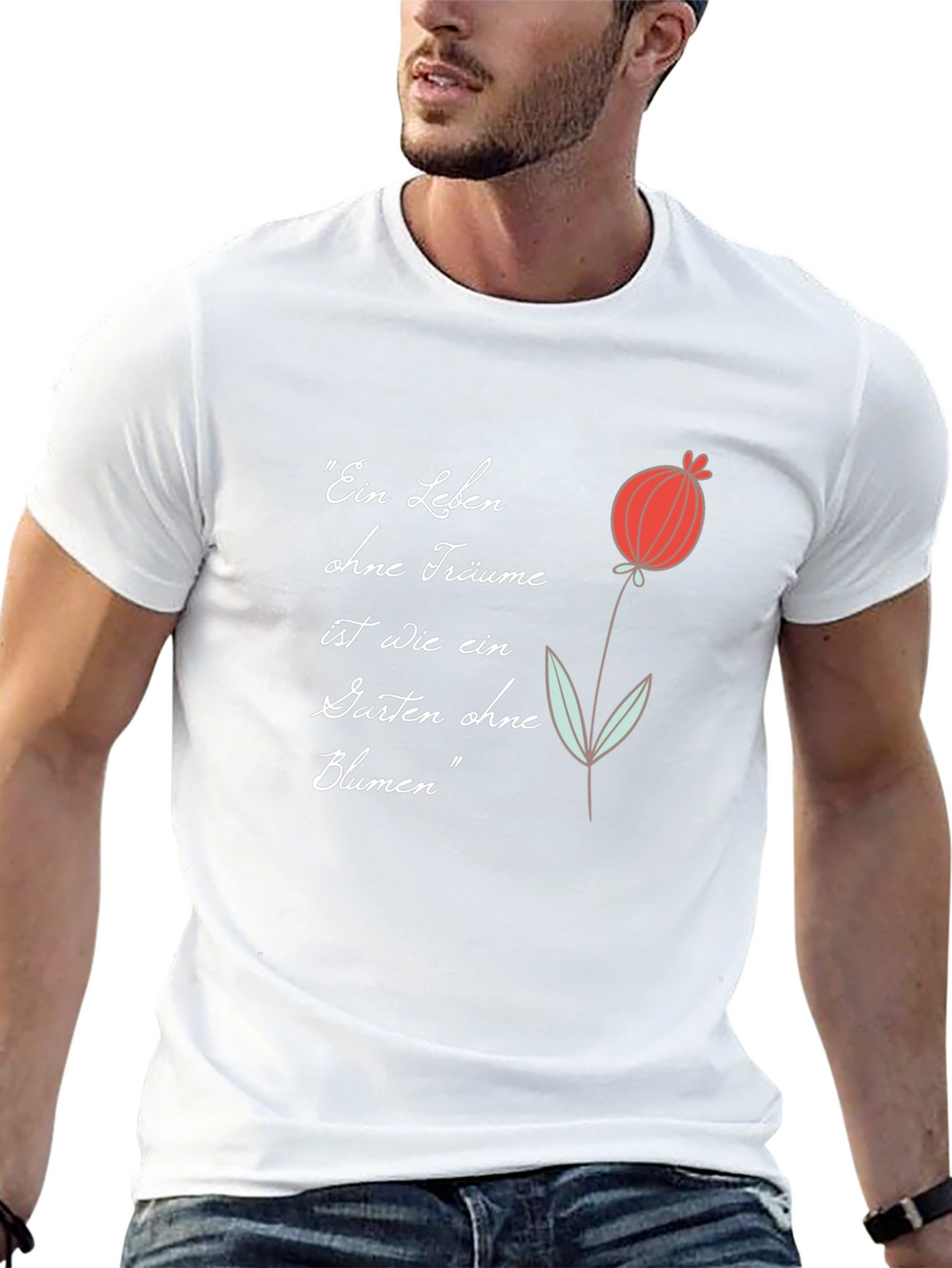 Poppy Flower Graphic Black T-Shirt