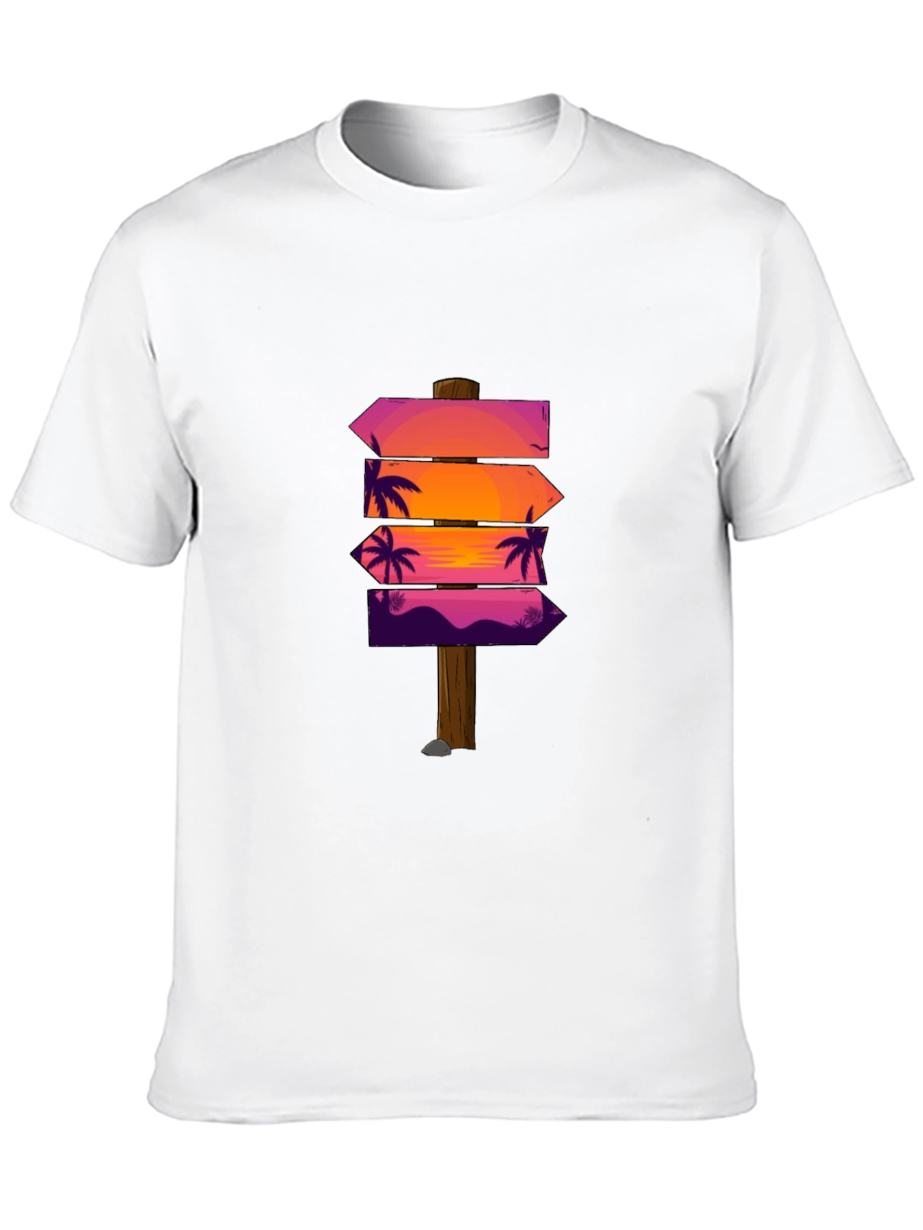 Sunset Palm Arrows Graphic Black T-Shirt