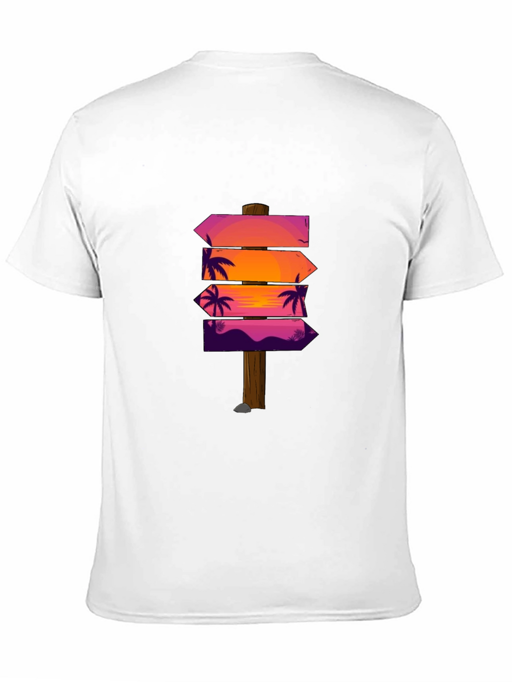 Sunset Palm Arrows Graphic Black T-Shirt