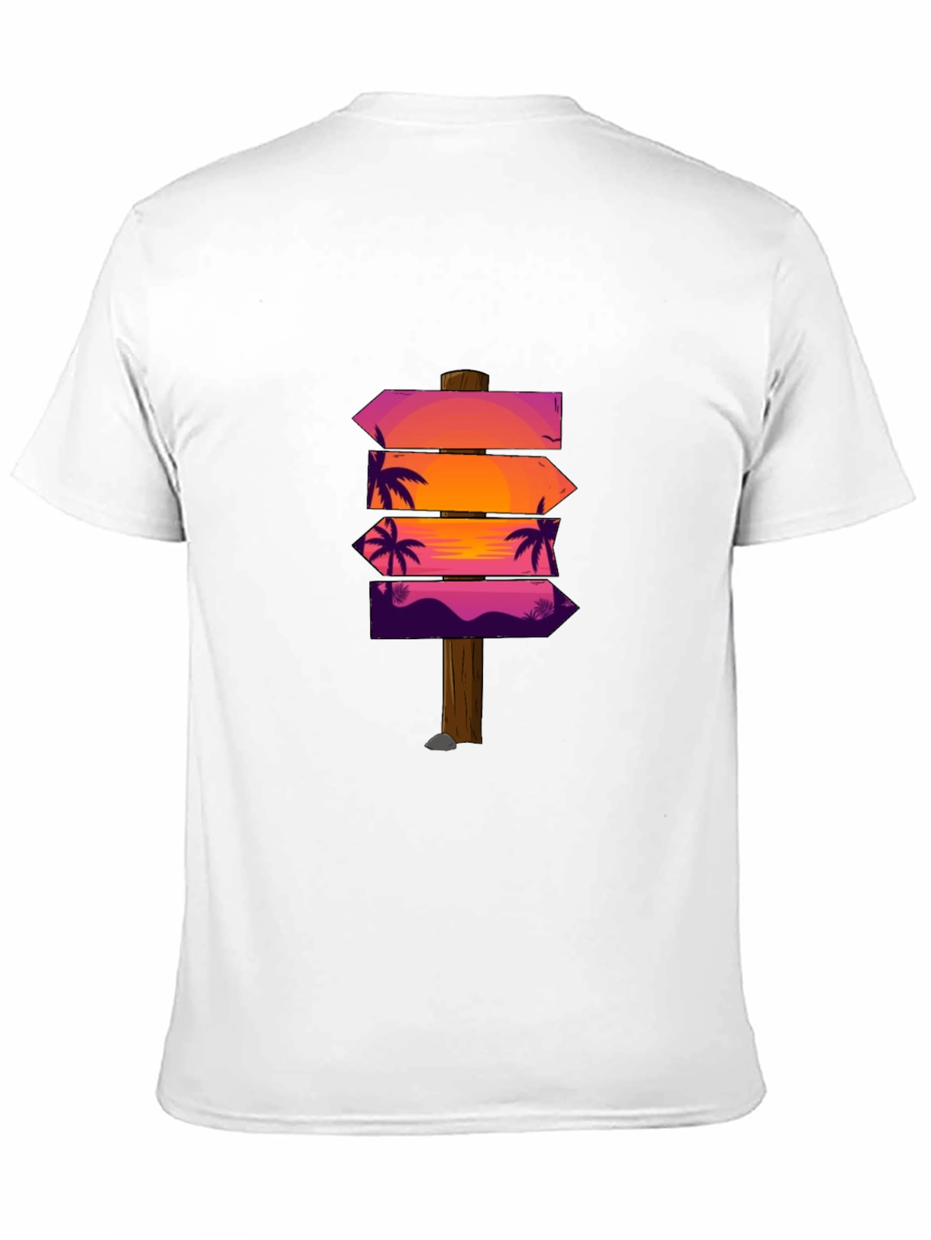 Sunset Palm Arrows Graphic Black T-Shirt
