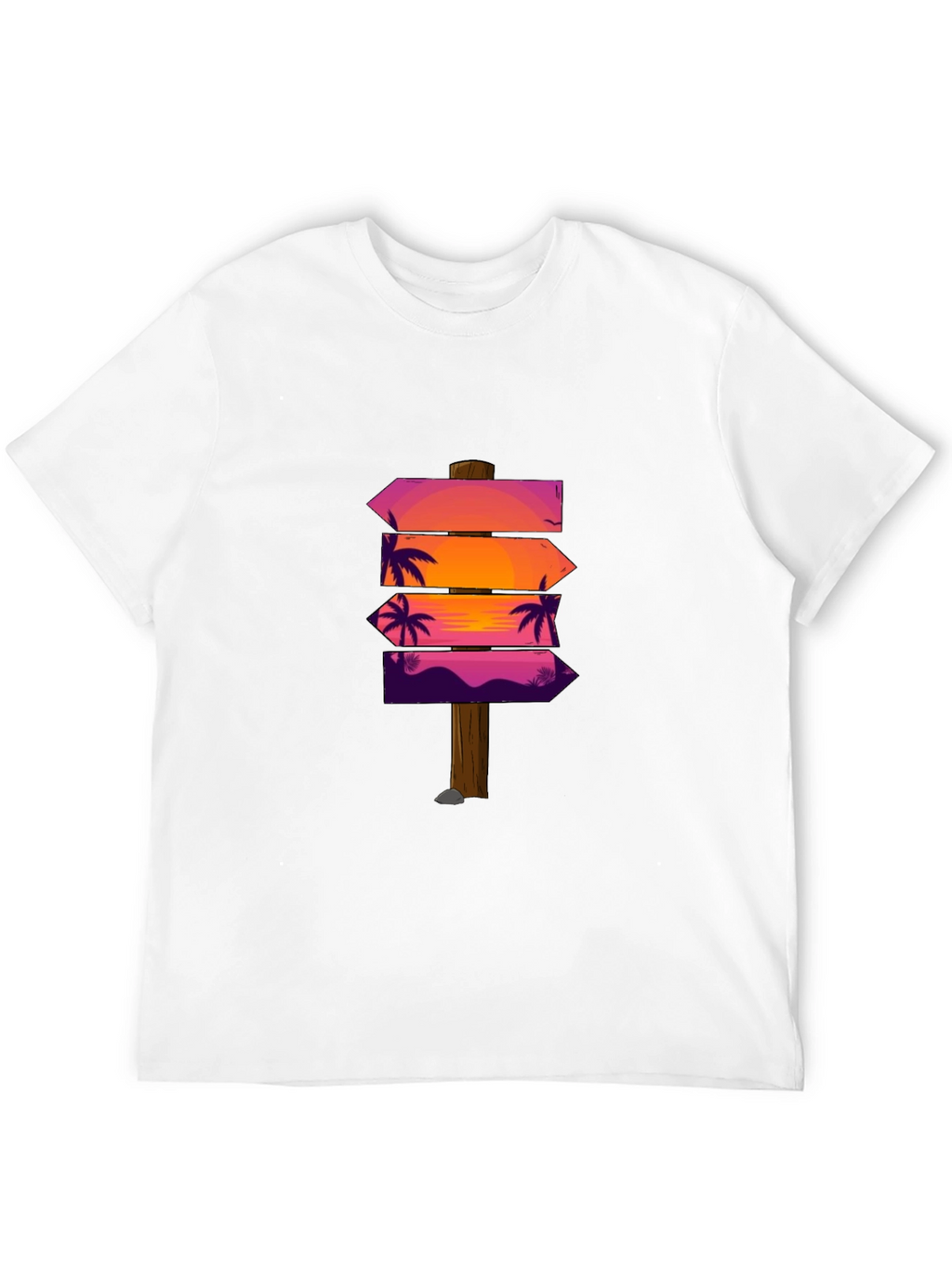 Sunset Palm Arrows Graphic Black T-Shirt