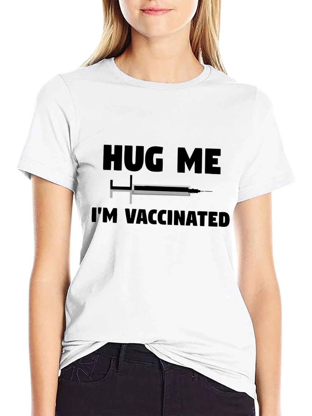 Hug Me Im Vaccinated Graphic T-Shirt