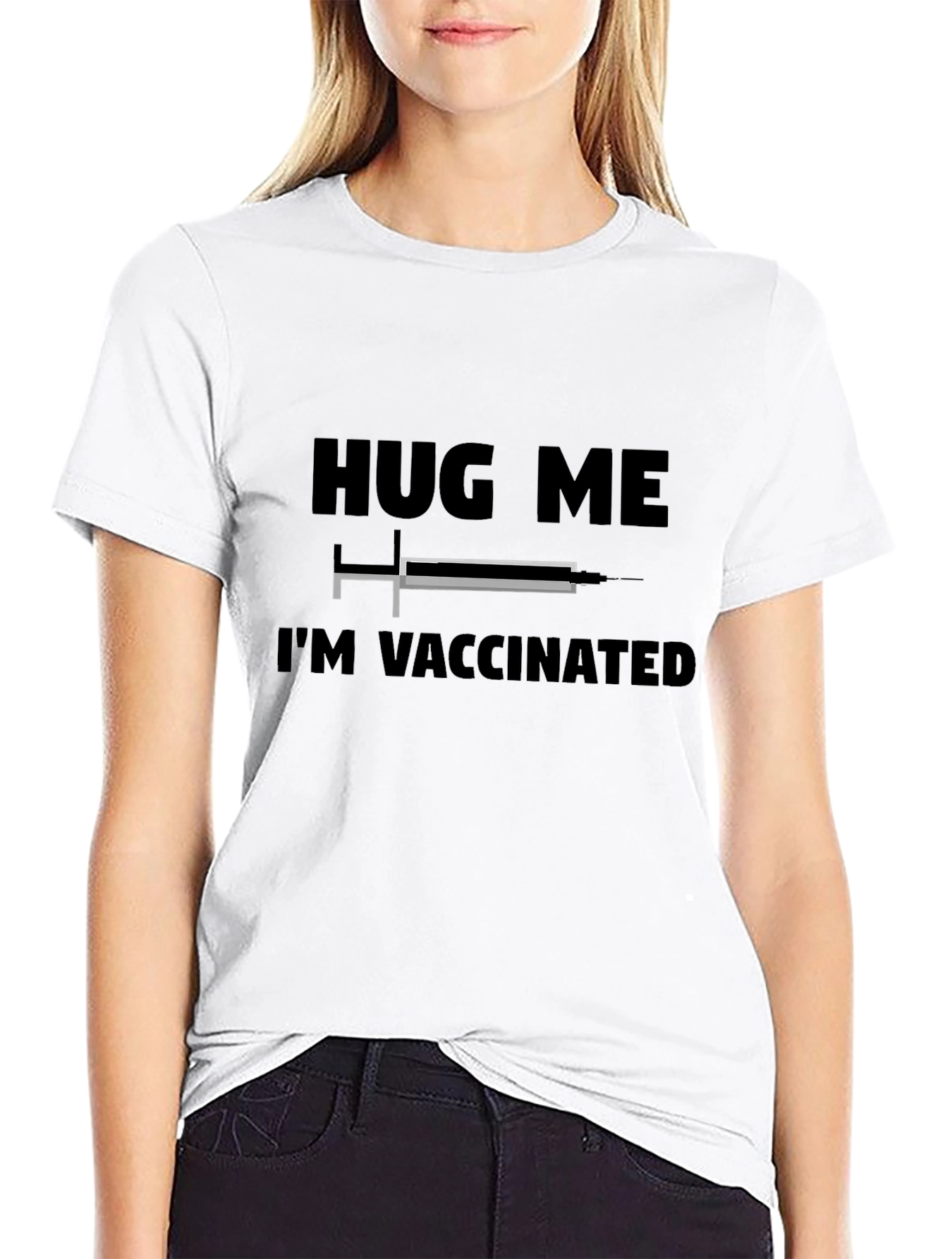 Hug Me Im Vaccinated Graphic T-Shirt