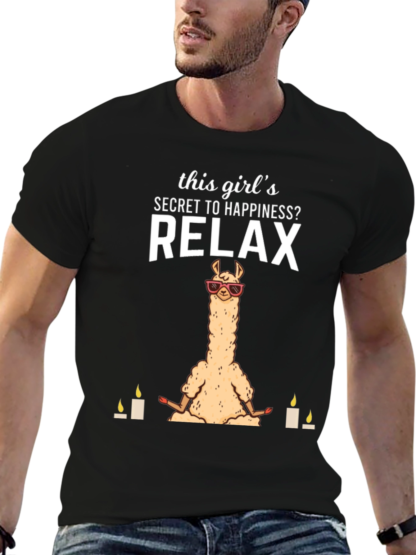 Relax Llama T-Shirt - Meditation & Happiness
