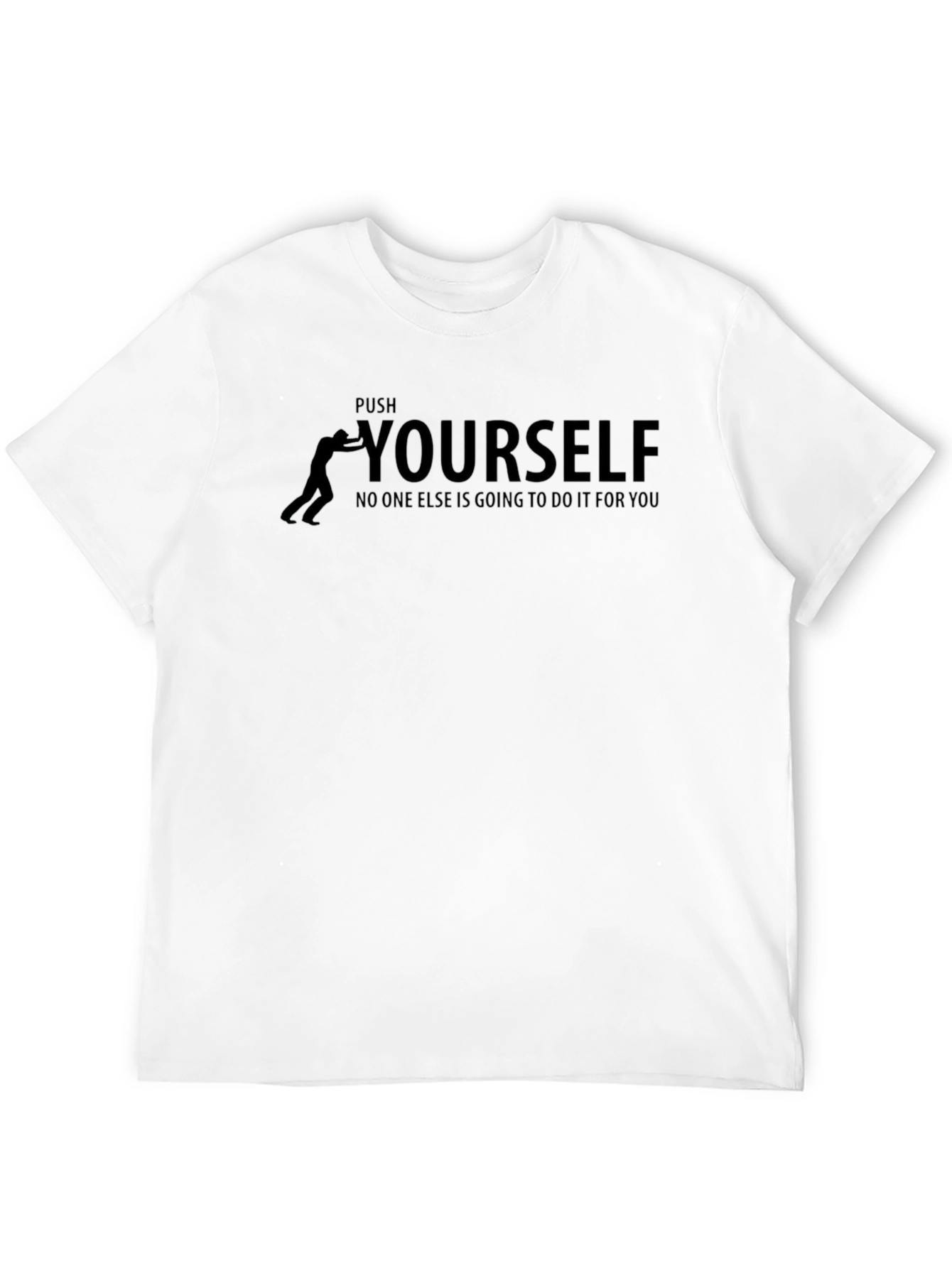 Push Yourself Black T-Shirt - Motivational Graphic Tee