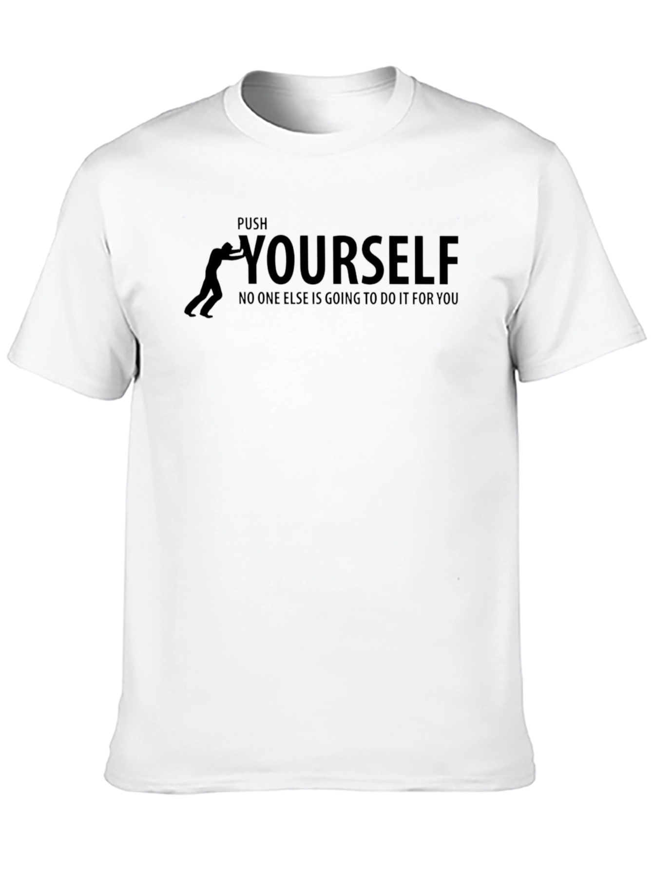 Push Yourself Black T-Shirt - Motivational Graphic Tee