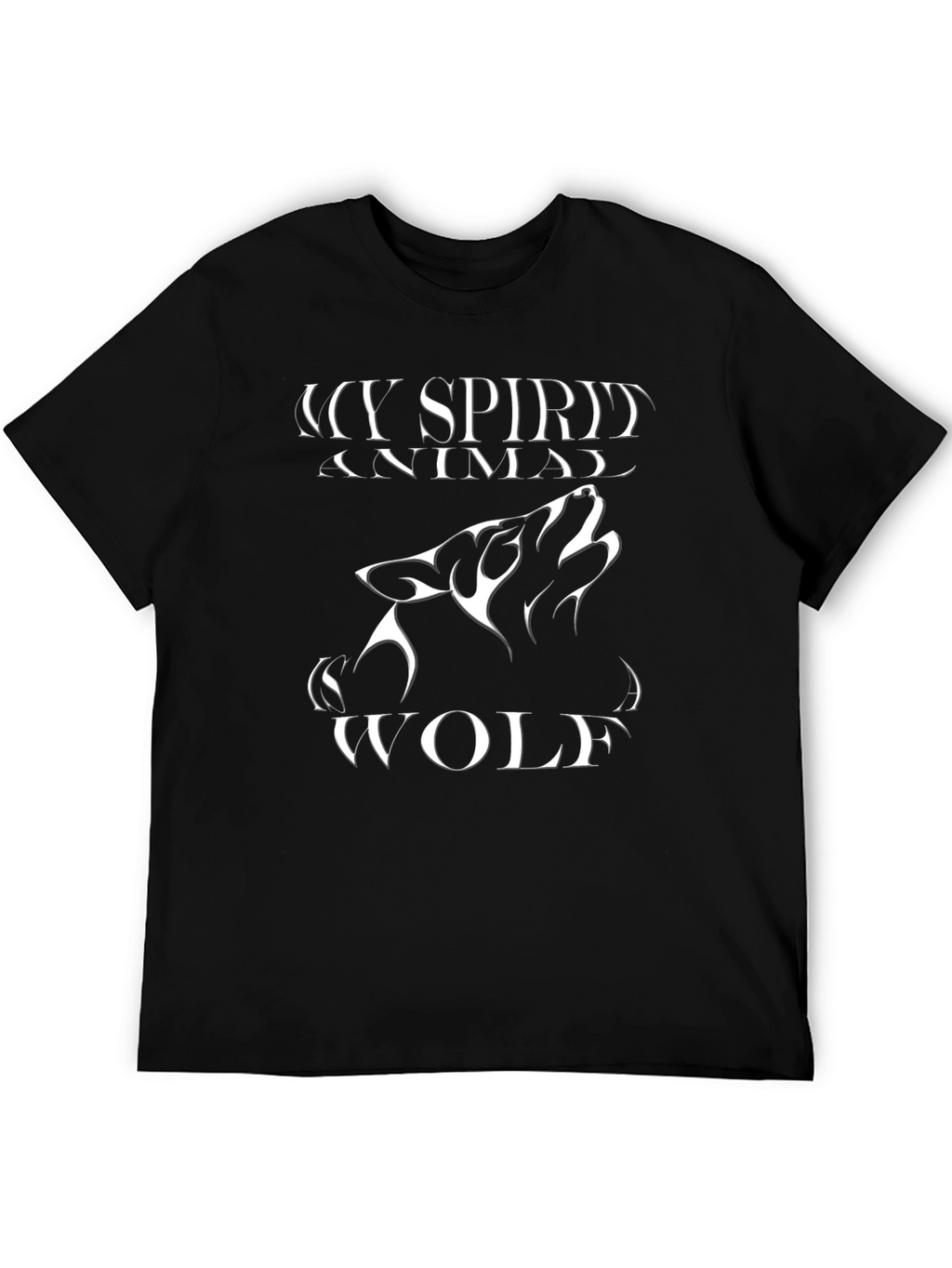 Wolf Spirit Animal Graphic Tee - Black