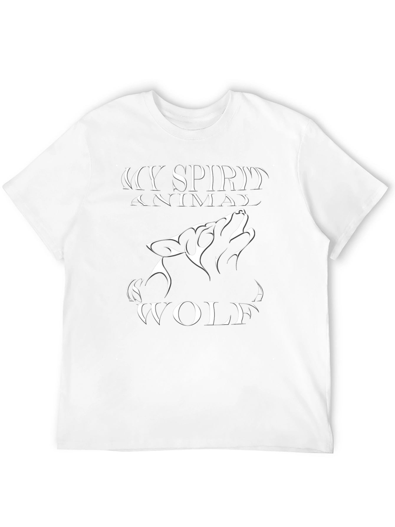 Wolf Spirit Animal Graphic Tee - Black