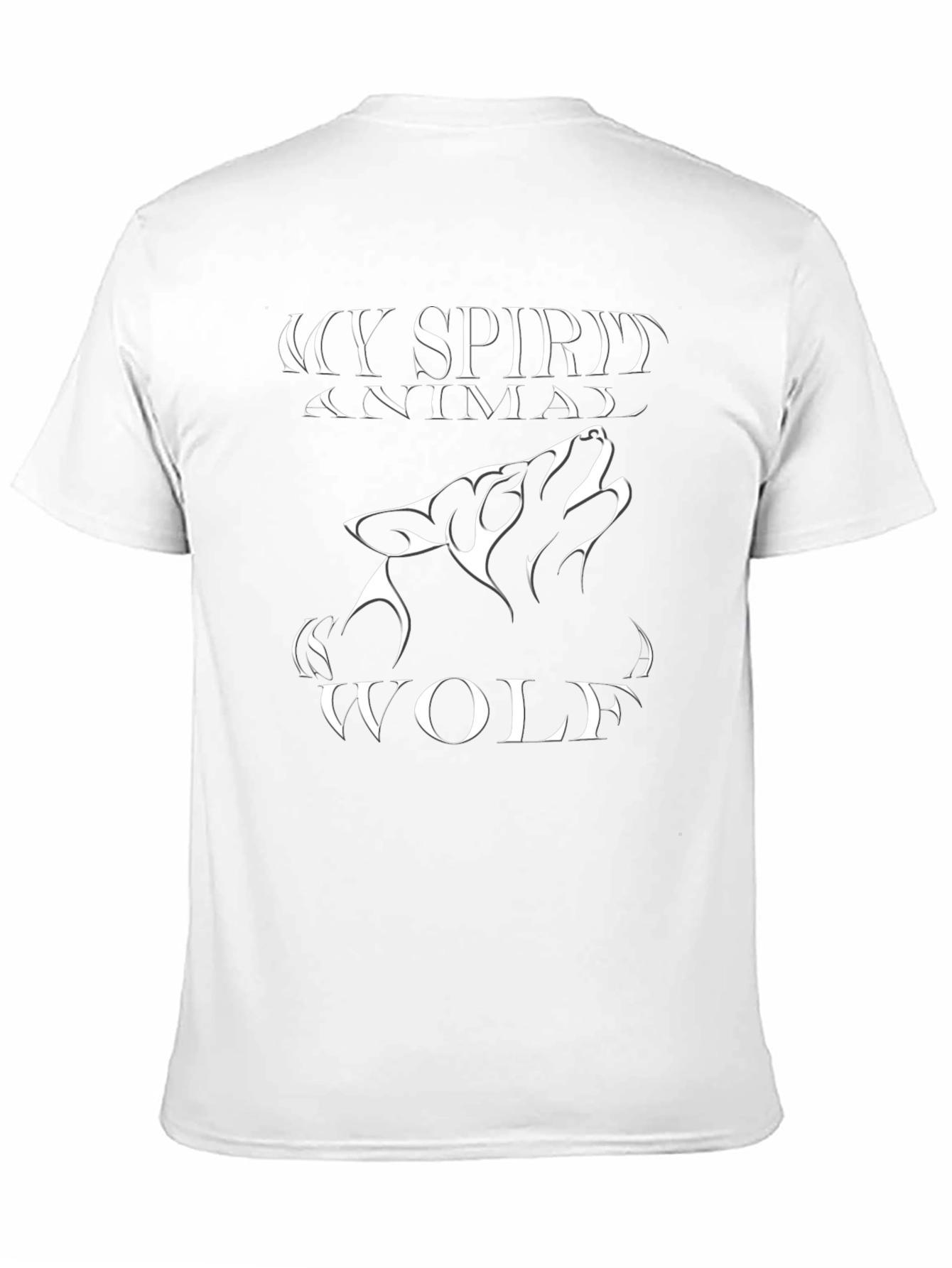 Wolf Spirit Animal Graphic Tee - Black