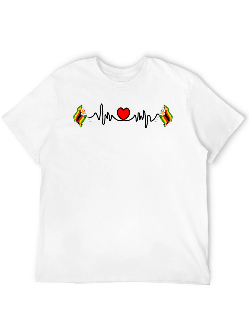 Zimbabwe Flag Heartbeat T-Shirt
