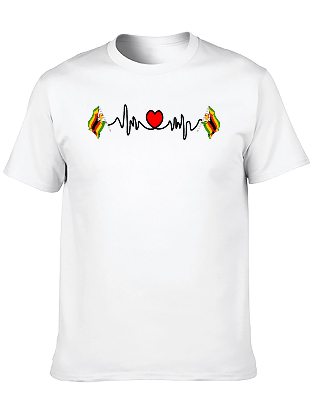 Zimbabwe Flag Heartbeat T-Shirt