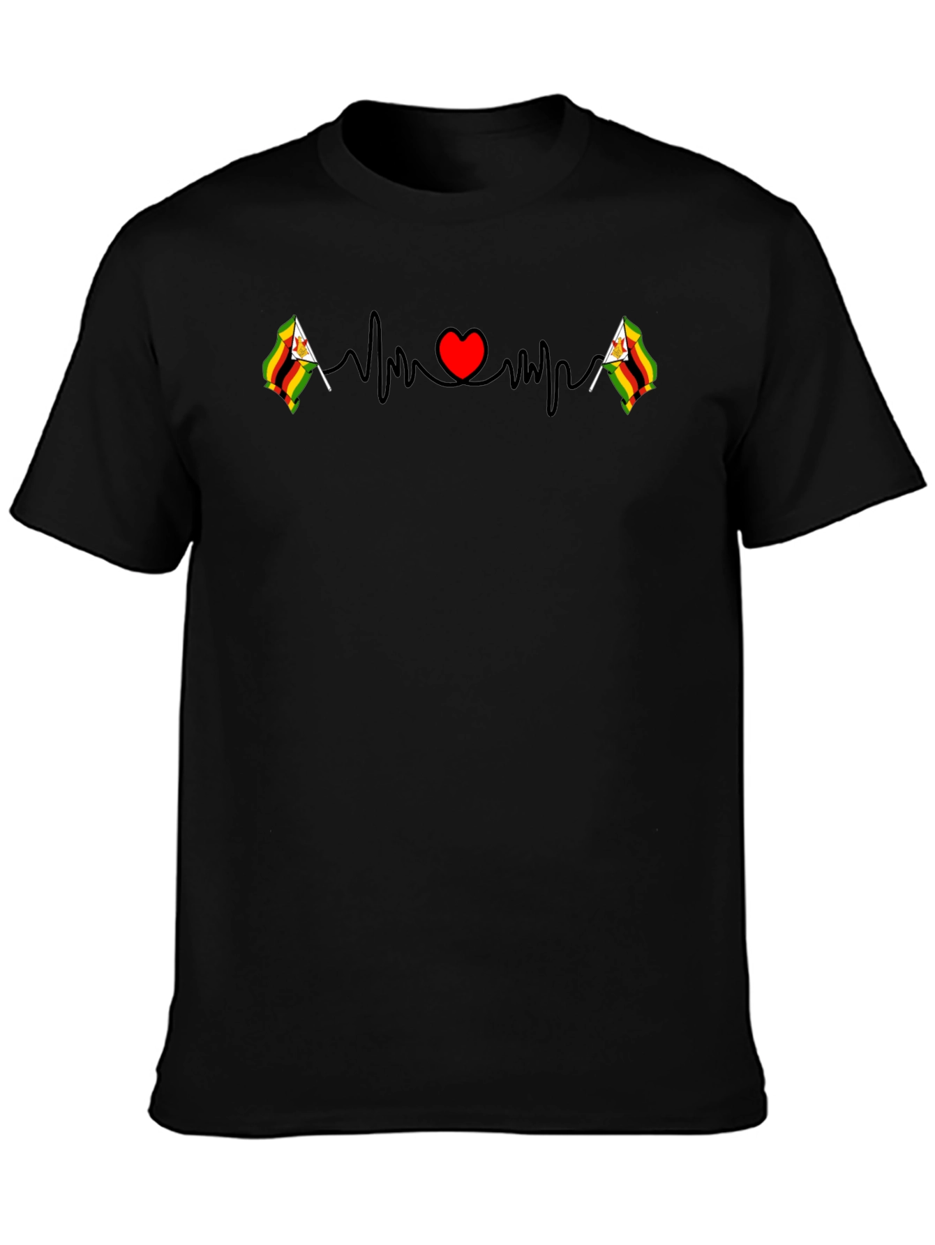 Zimbabwe Flag Heartbeat T-Shirt