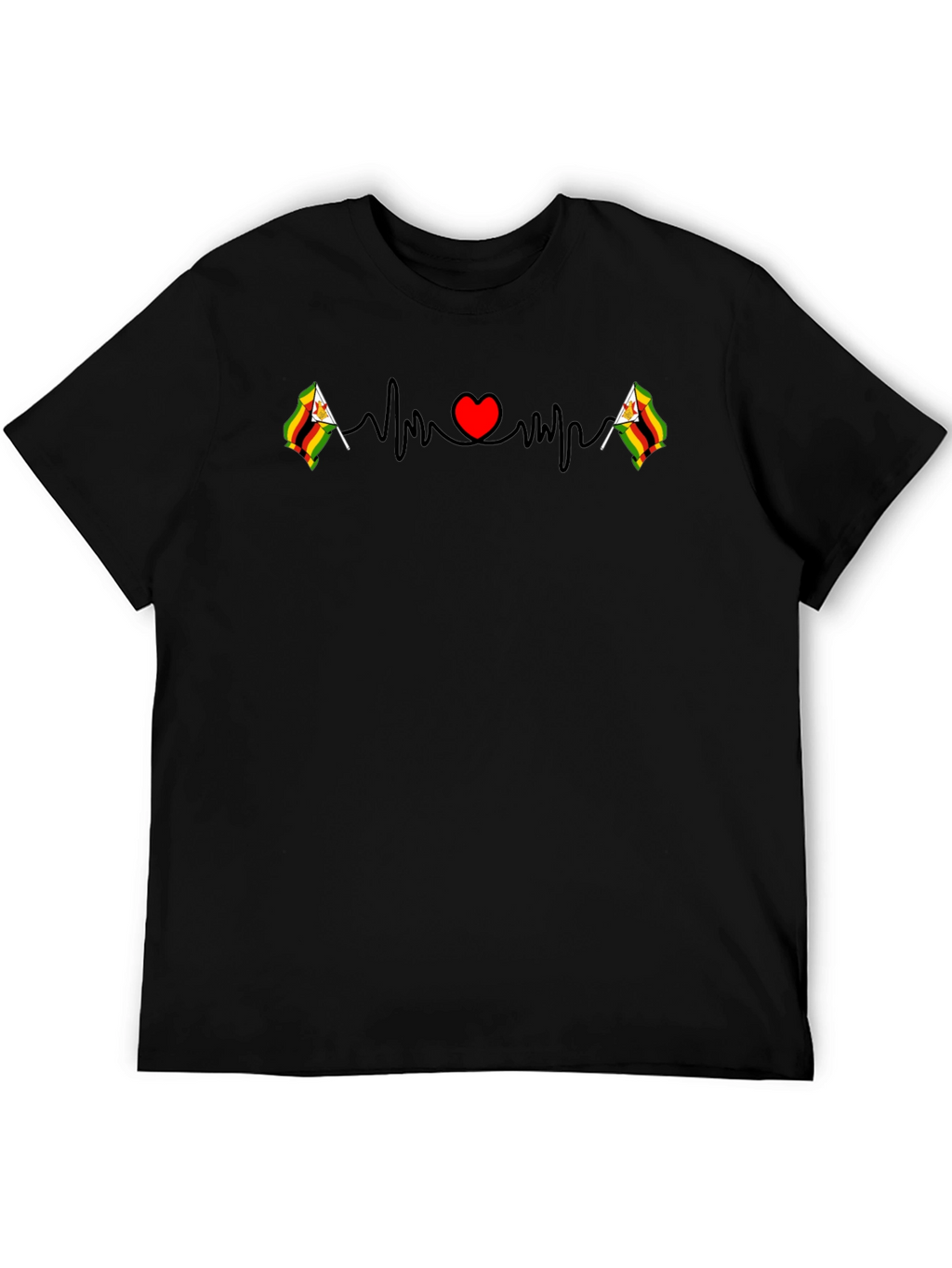 Zimbabwe Flag Heartbeat T-Shirt