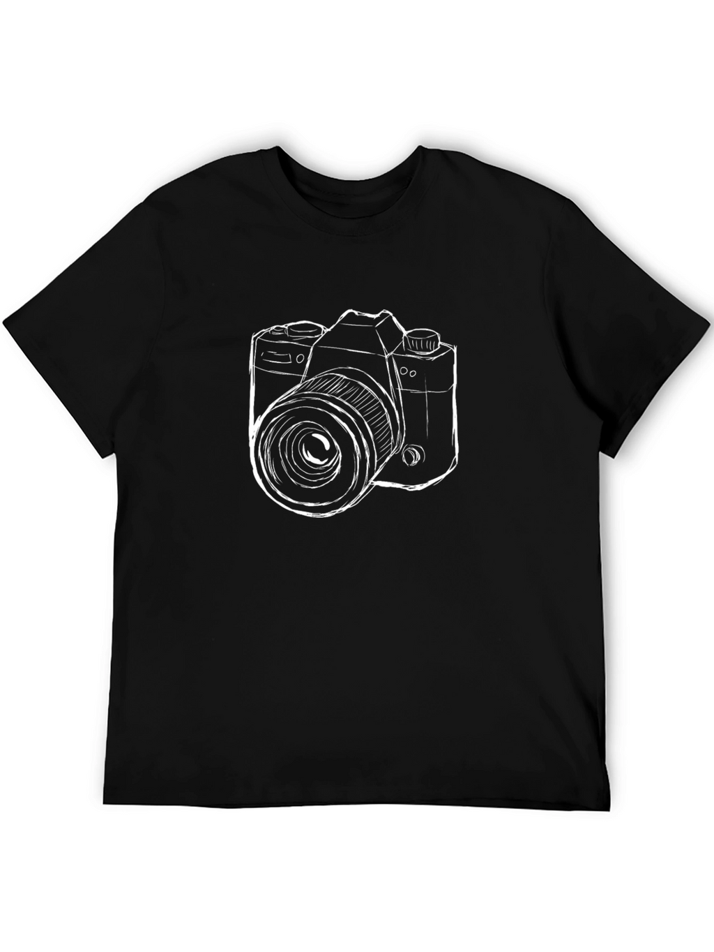 Camera Sketch Black T-Shirt