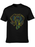 Elephant Word Art Graphic Tee - Black