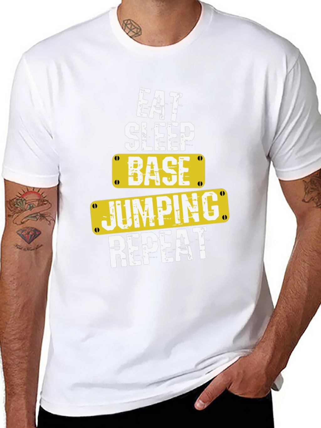 Eat Sleep Base Jumping Repeat Black T-Shirt