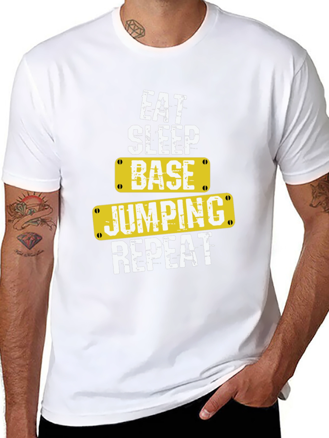Eat Sleep Base Jumping Repeat Black T-Shirt