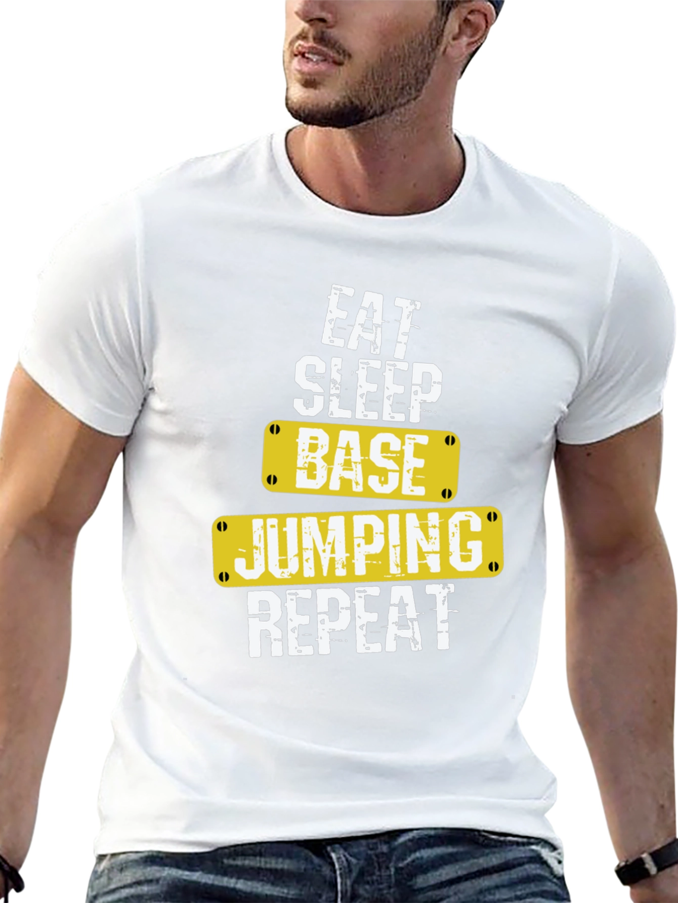 Eat Sleep Base Jumping Repeat Black T-Shirt
