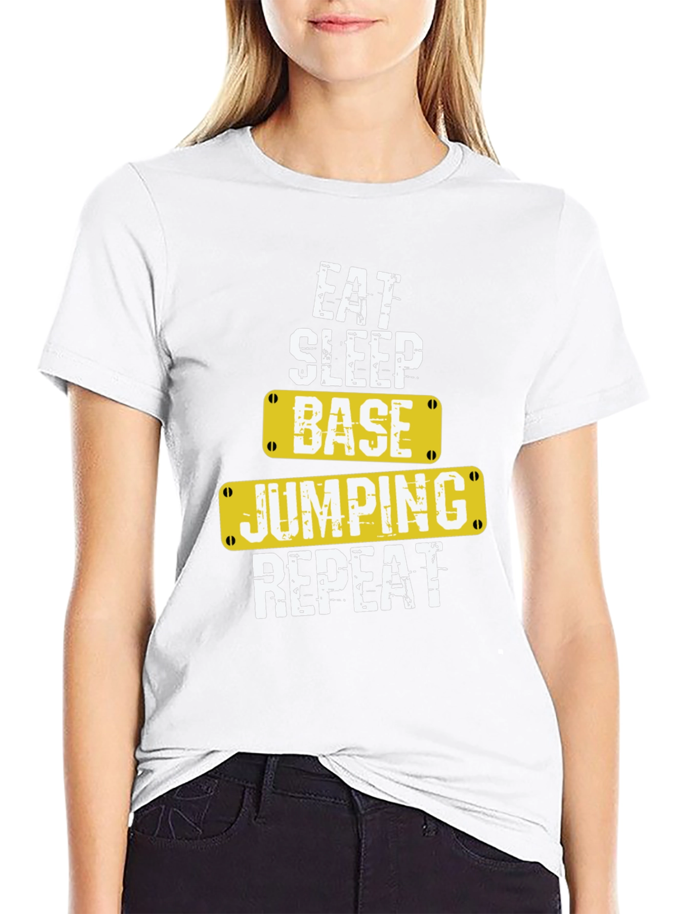 Eat Sleep Base Jumping Repeat Black T-Shirt