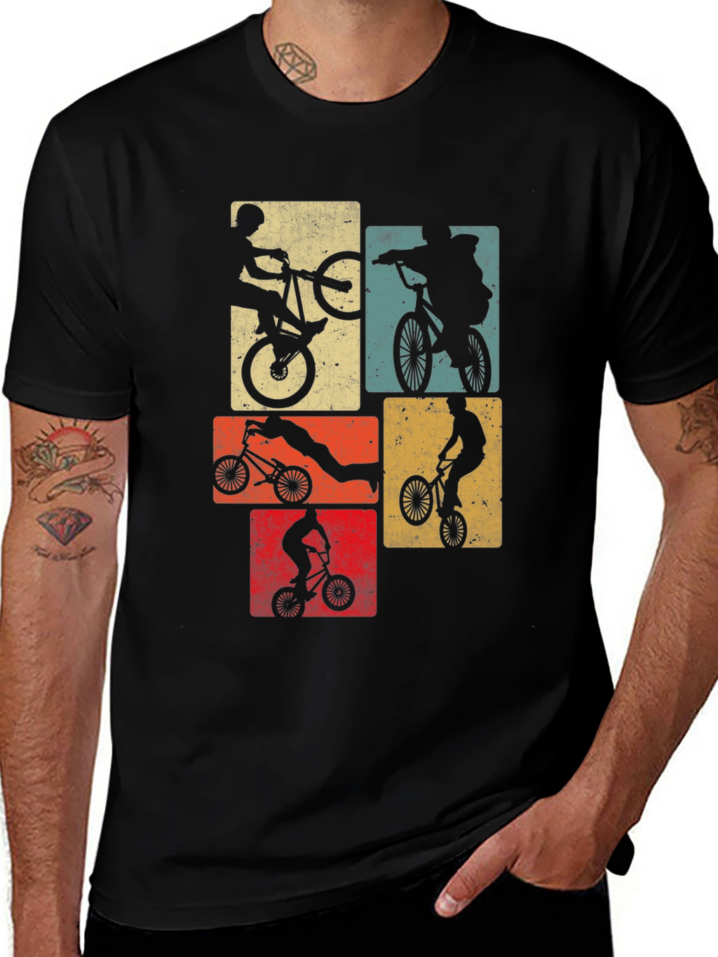 BMX Bike Stunt T-Shirt - Retro Design