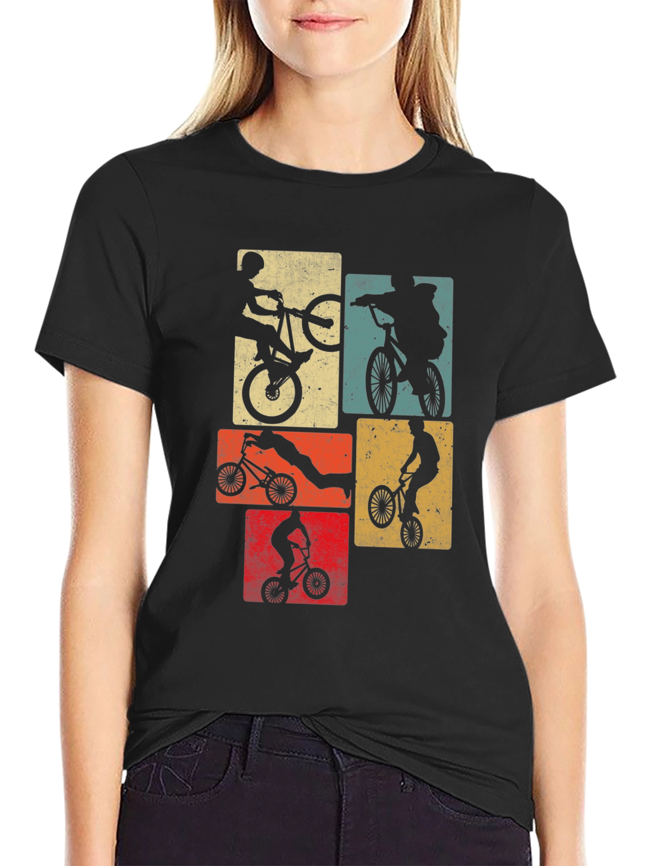 BMX Bike Stunt T-Shirt - Retro Design