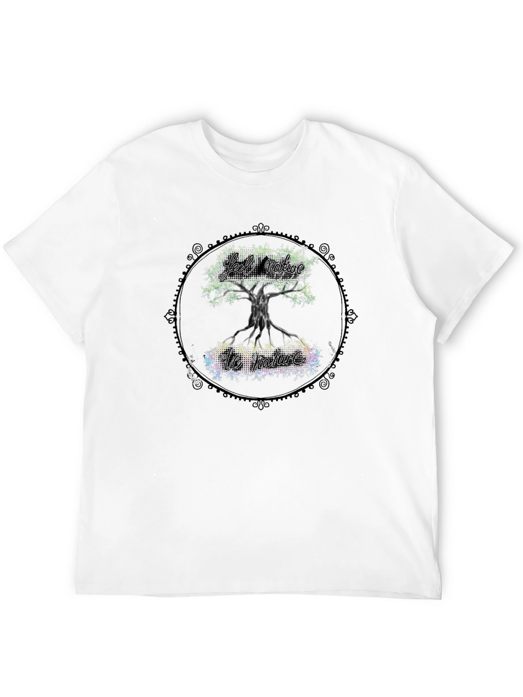 Nature Tree Graphic Print Black T-Shirt