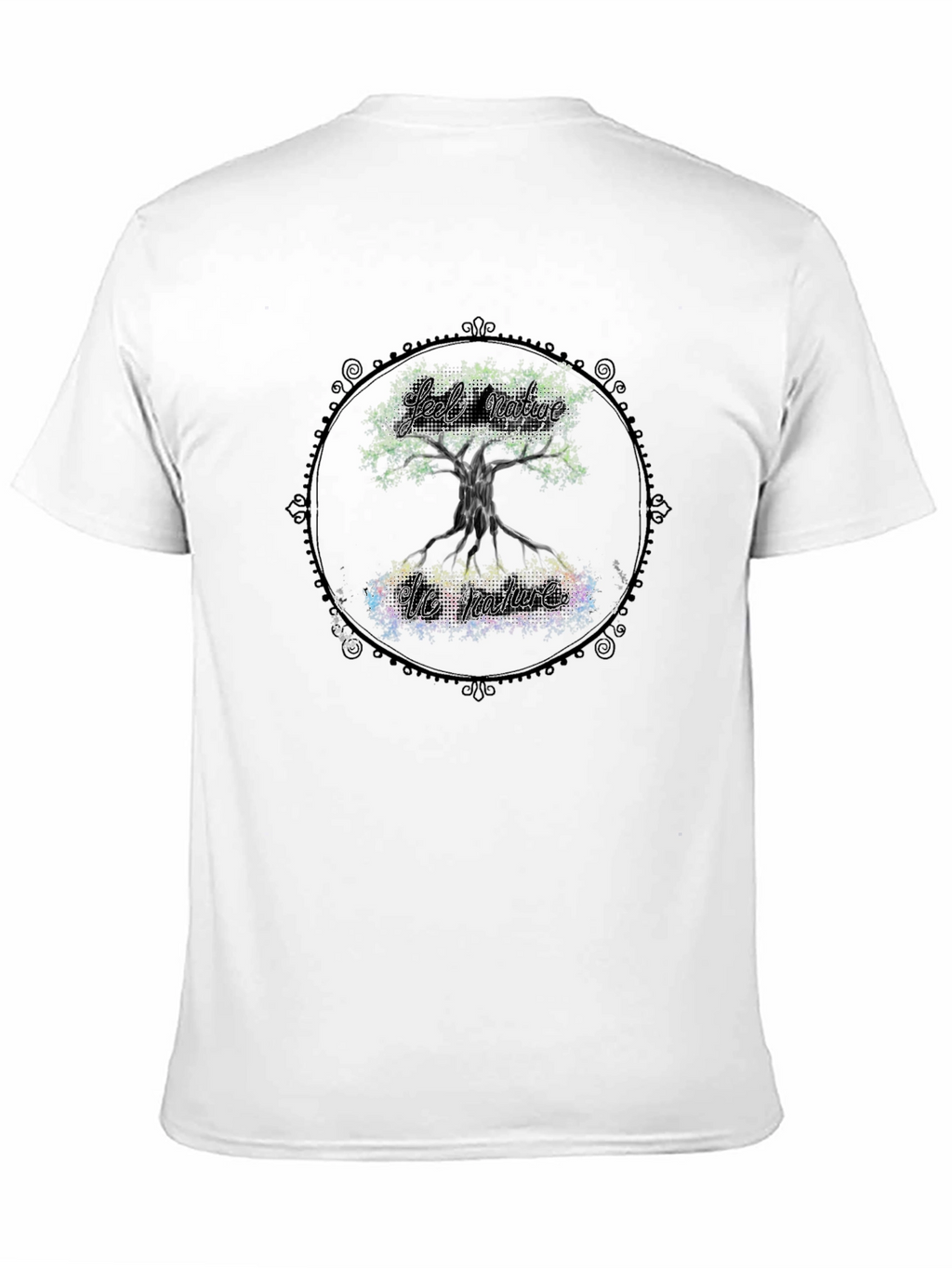 Nature Tree Graphic Print Black T-Shirt