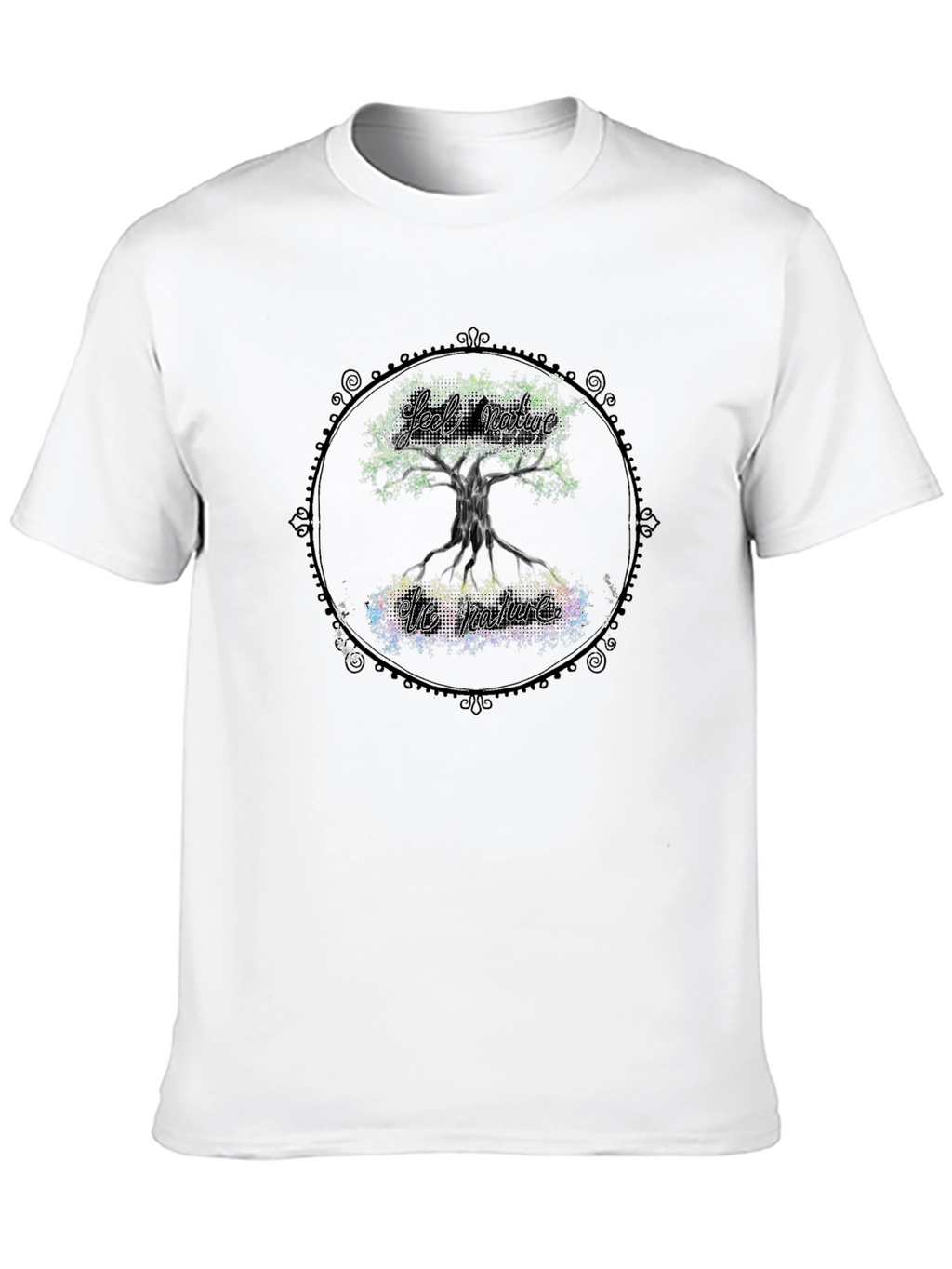 Nature Tree Graphic Print Black T-Shirt
