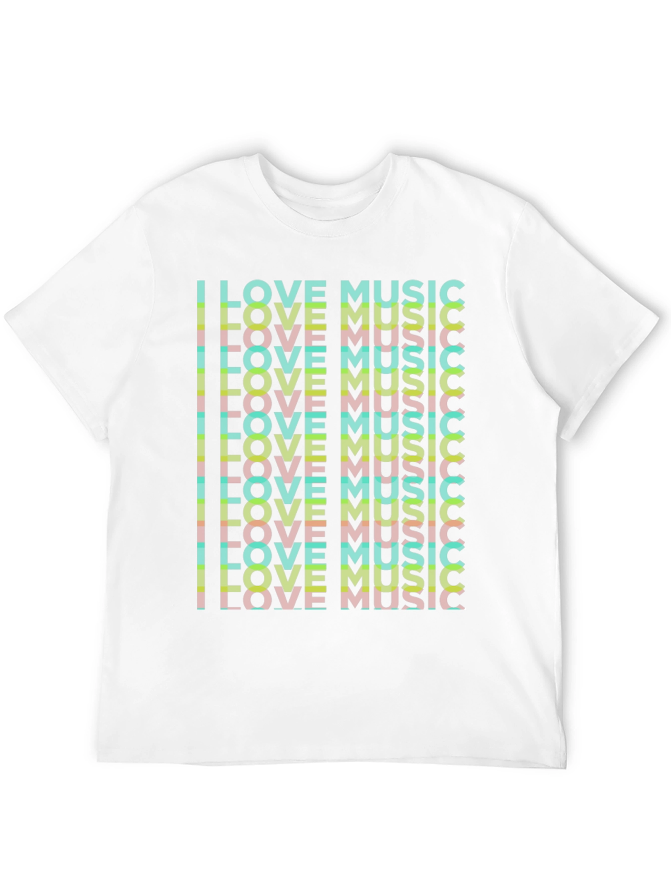 I Love Music Graphic Black T-Shirt
