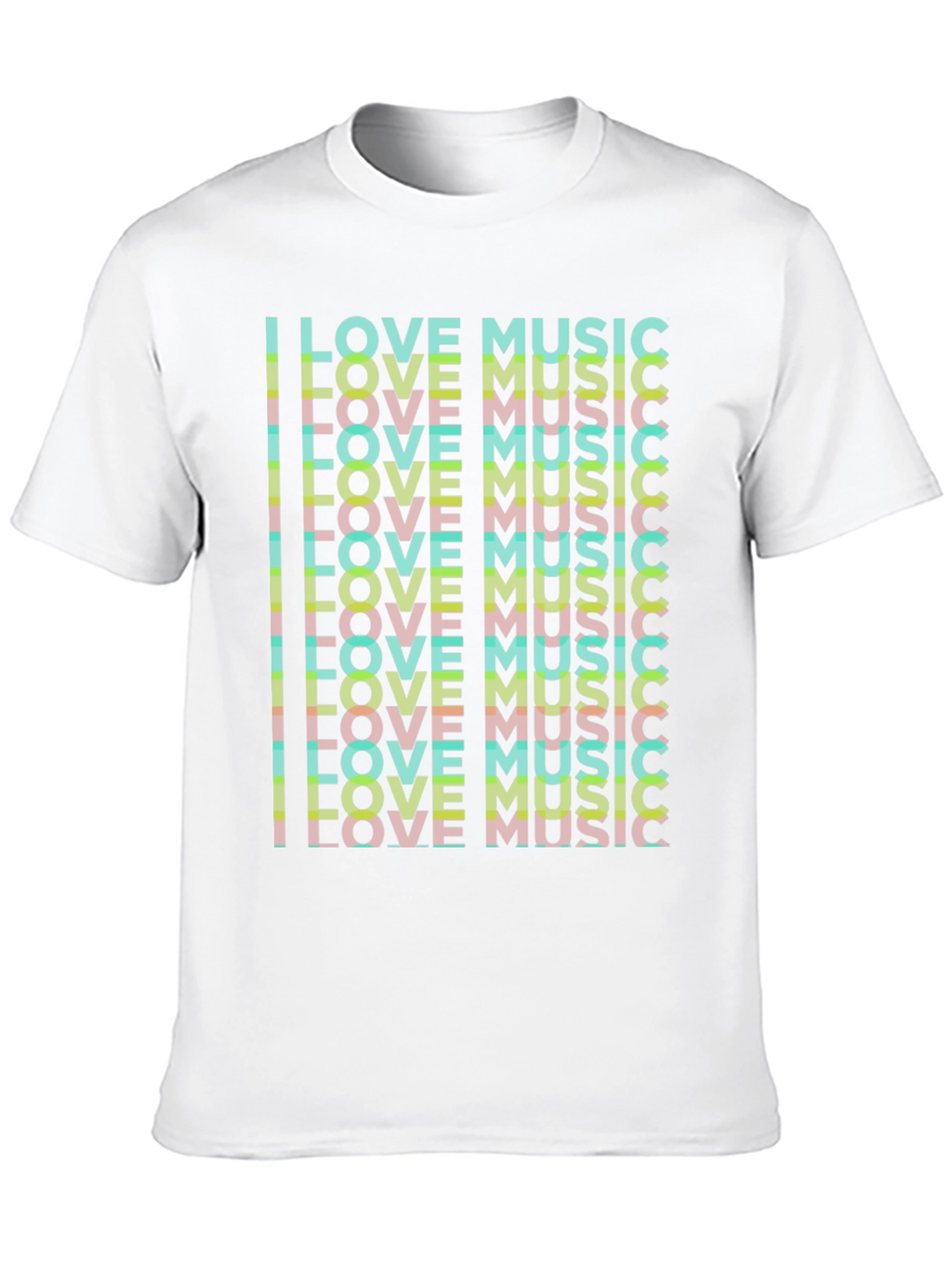 I Love Music Graphic Black T-Shirt