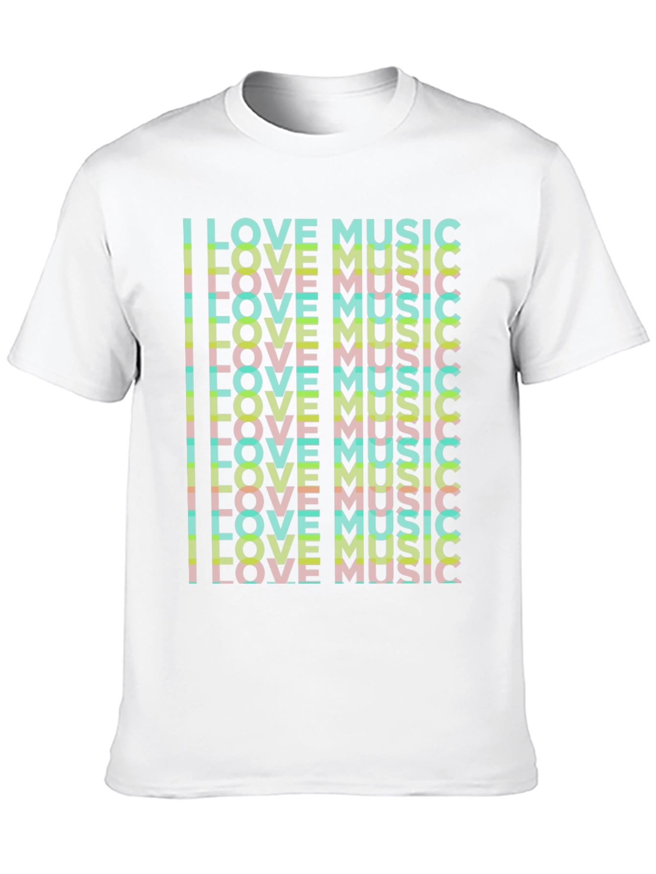I Love Music Graphic Black T-Shirt
