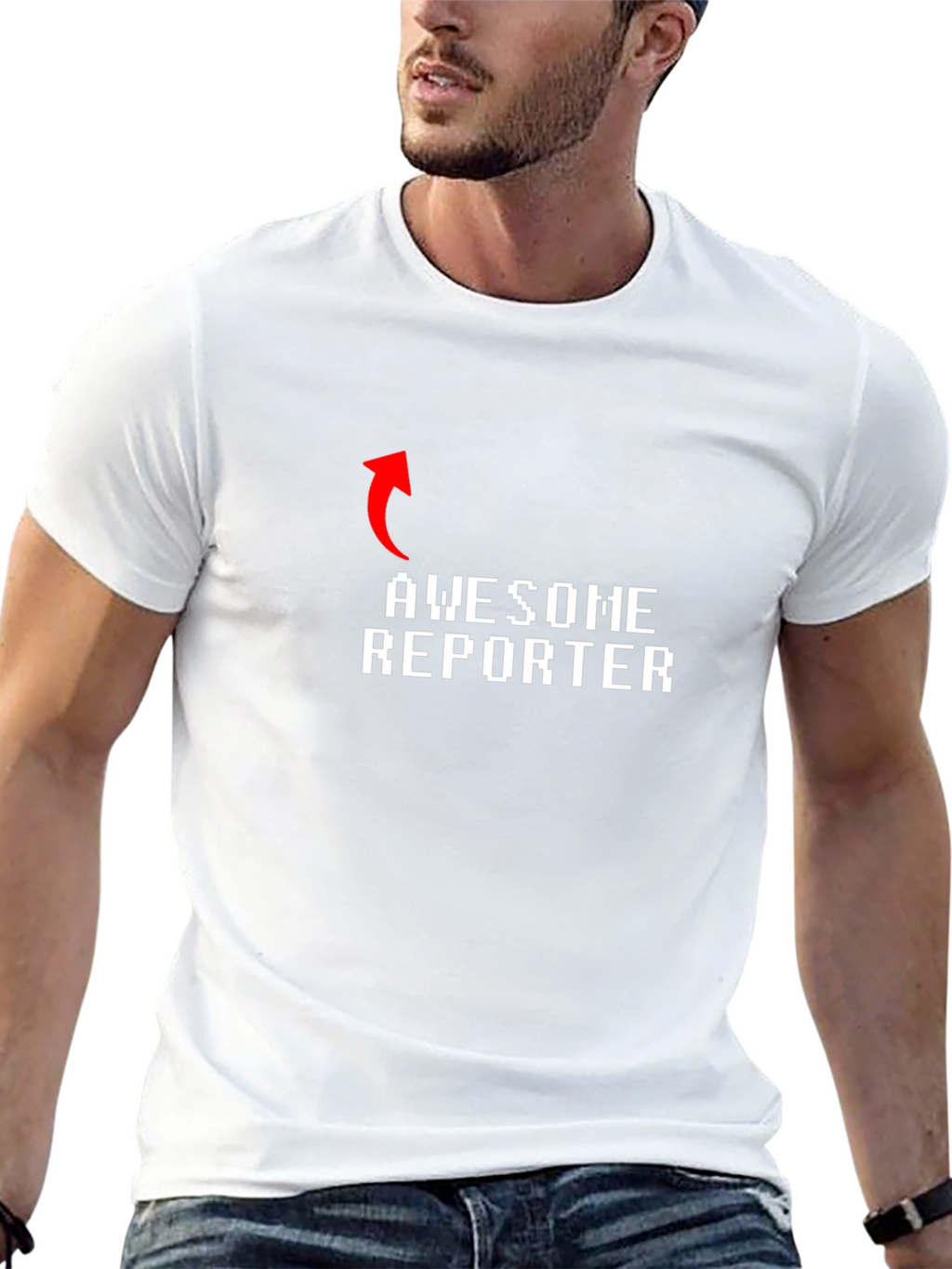 Awesome Reporter Graphic Tee - Black Cotton Shirt