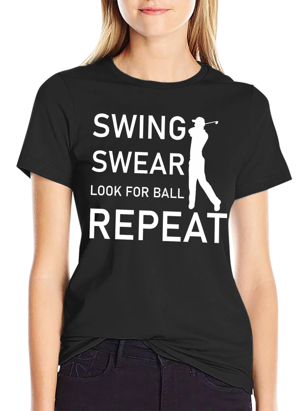 Swing Swear Repeat Golf T-Shirt - Funny Golfer Tee
