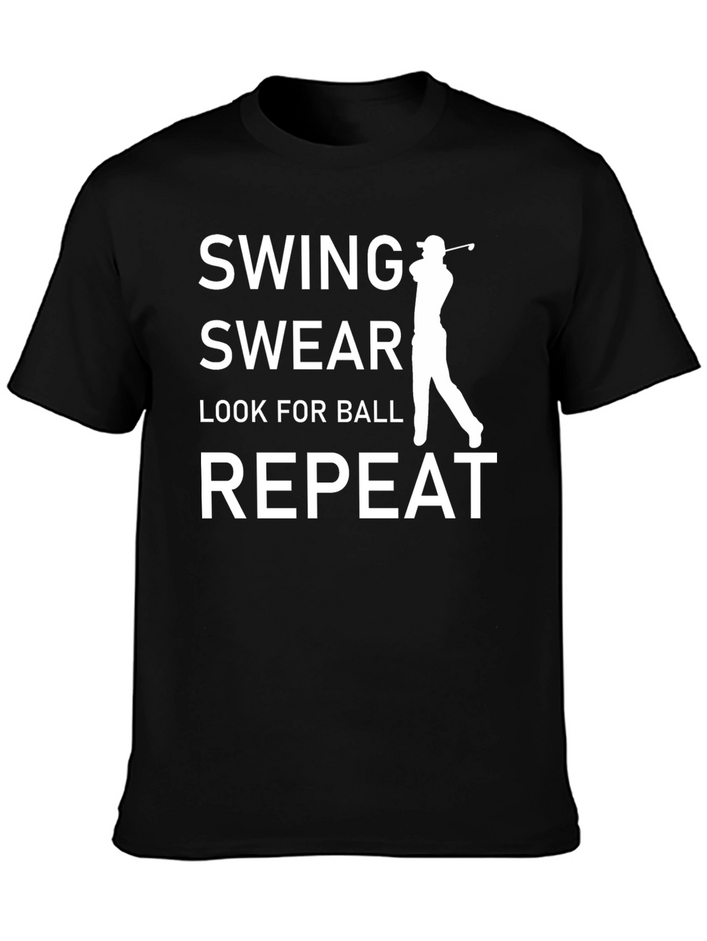 Swing Swear Repeat Golf T-Shirt - Funny Golfer Tee