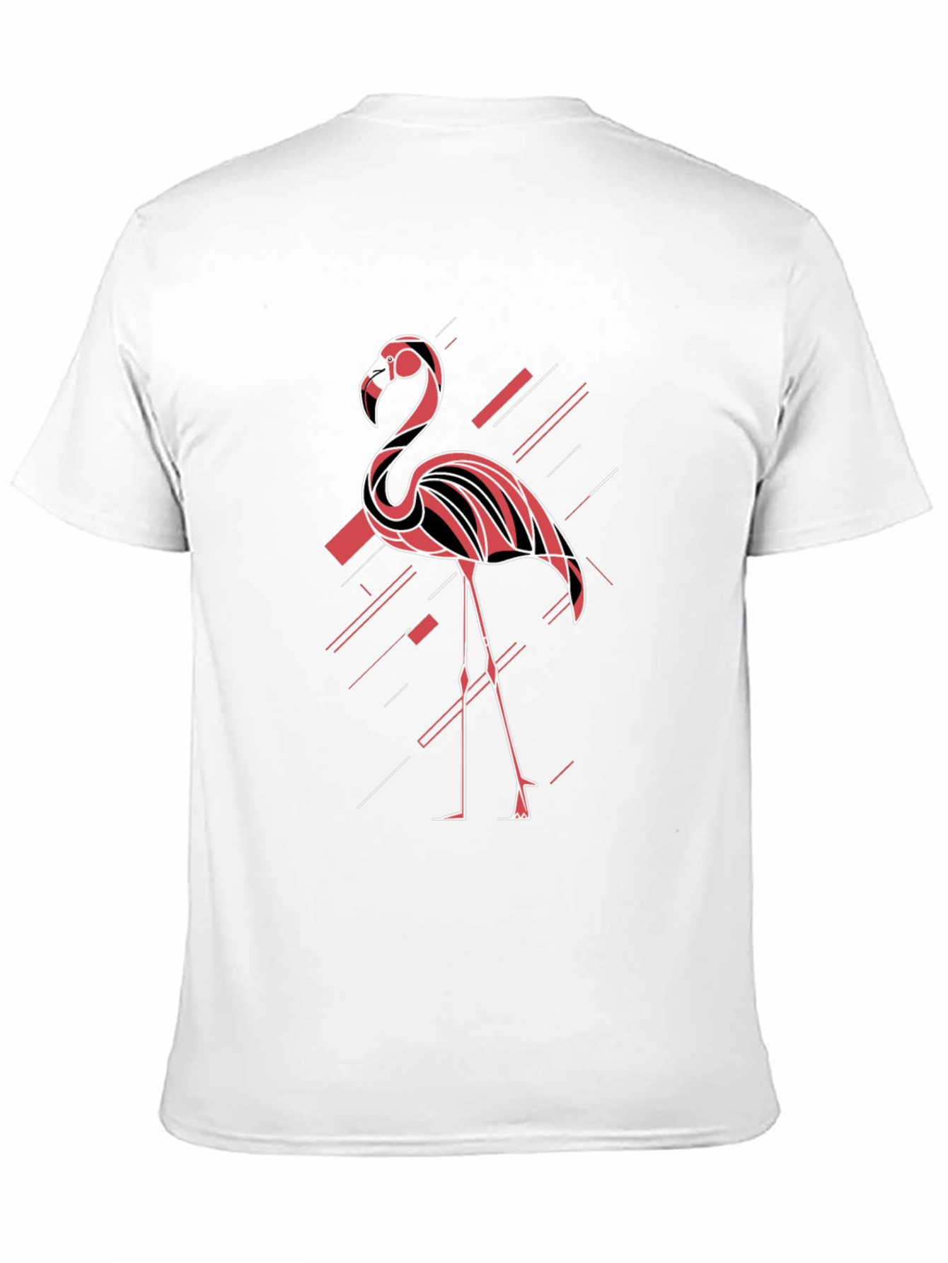 Modern Flamingo Graphic Tee - Black Cotton T-Shirt