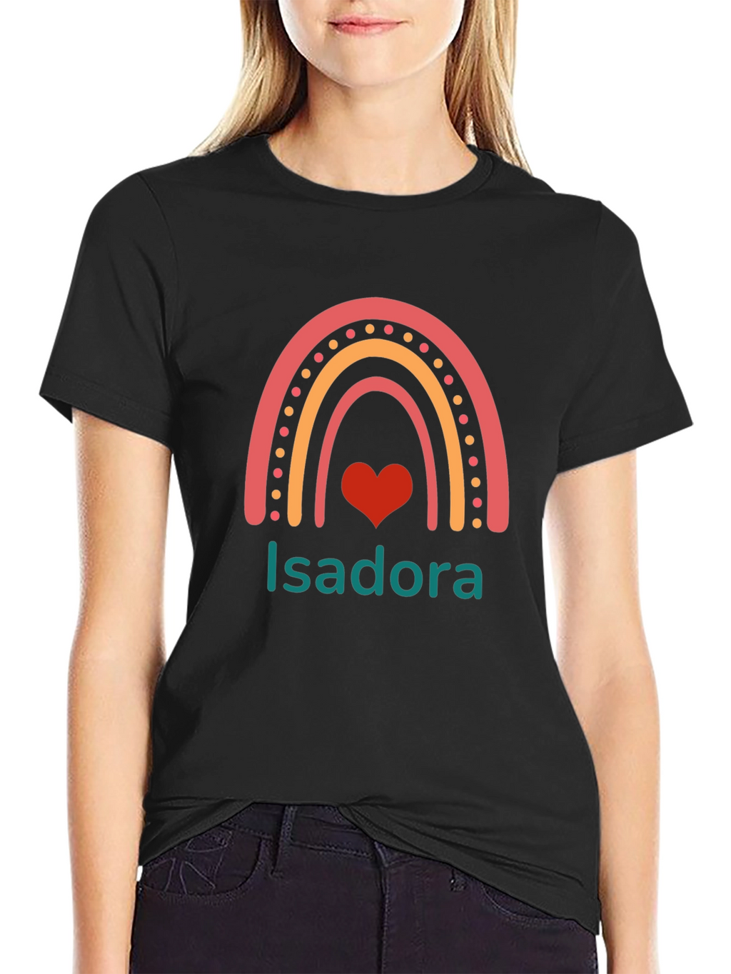 Isadora Rainbow Heart Personalized T-Shirt