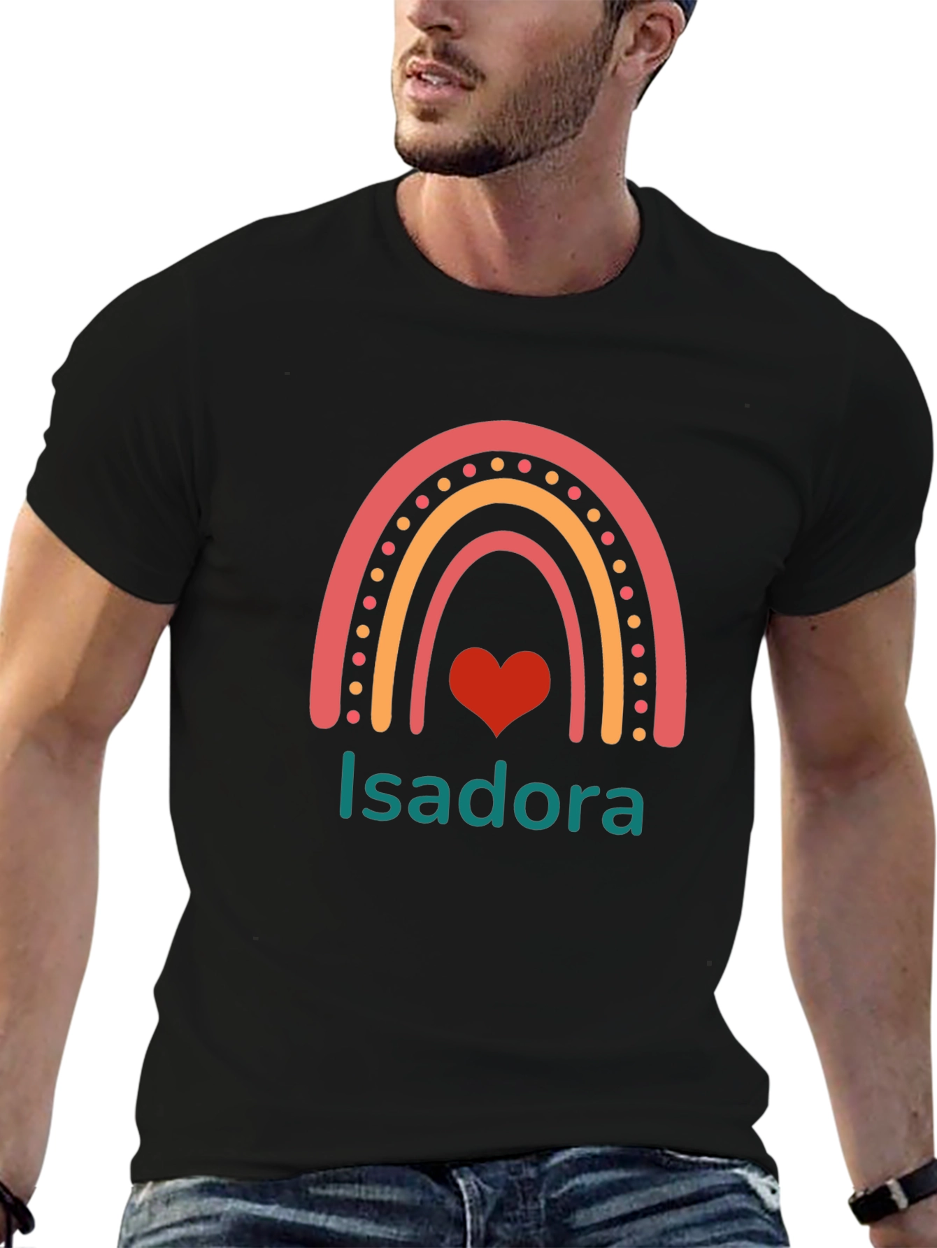 Isadora Rainbow Heart Personalized T-Shirt