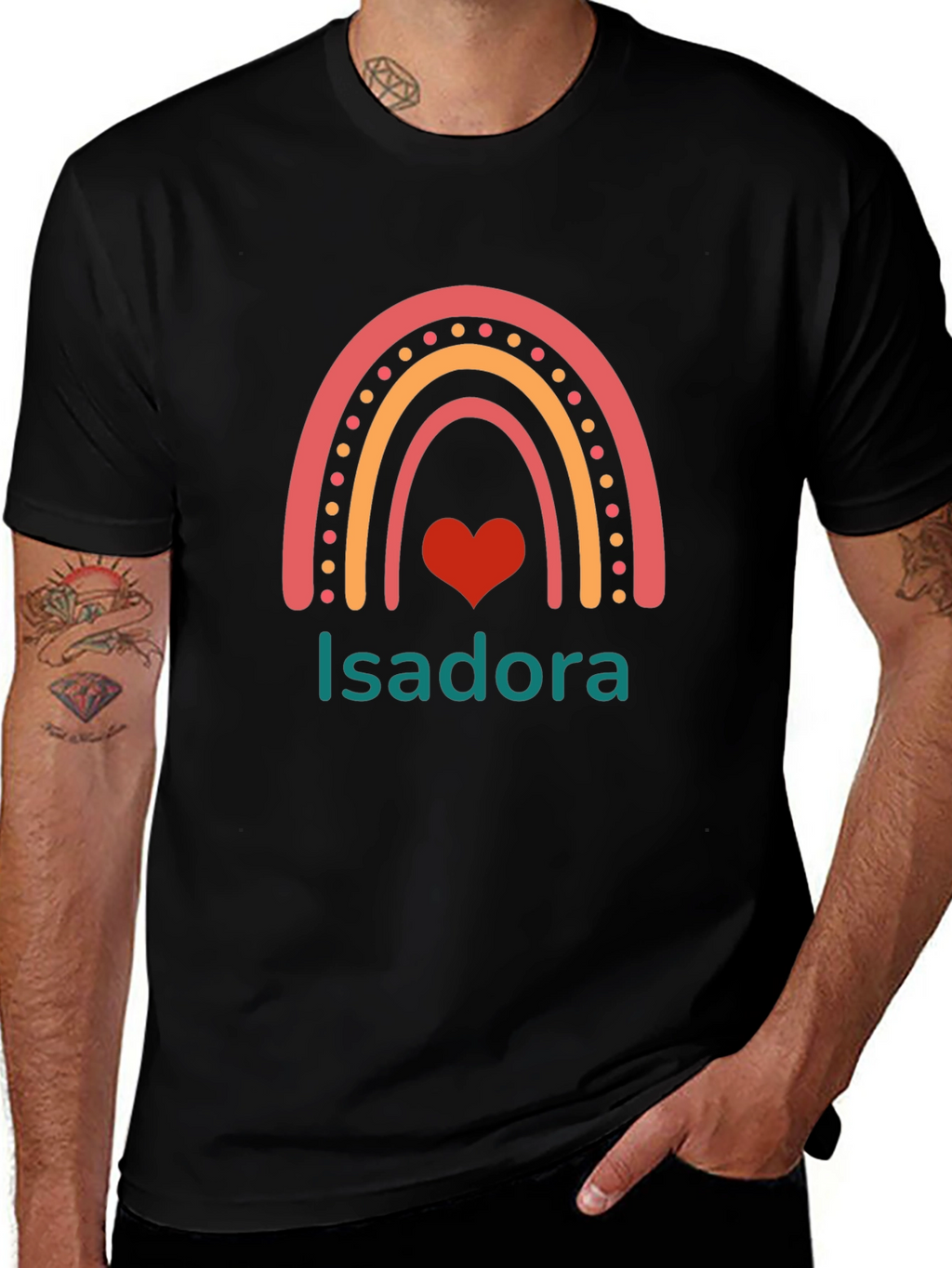 Isadora Rainbow Heart Personalized T-Shirt